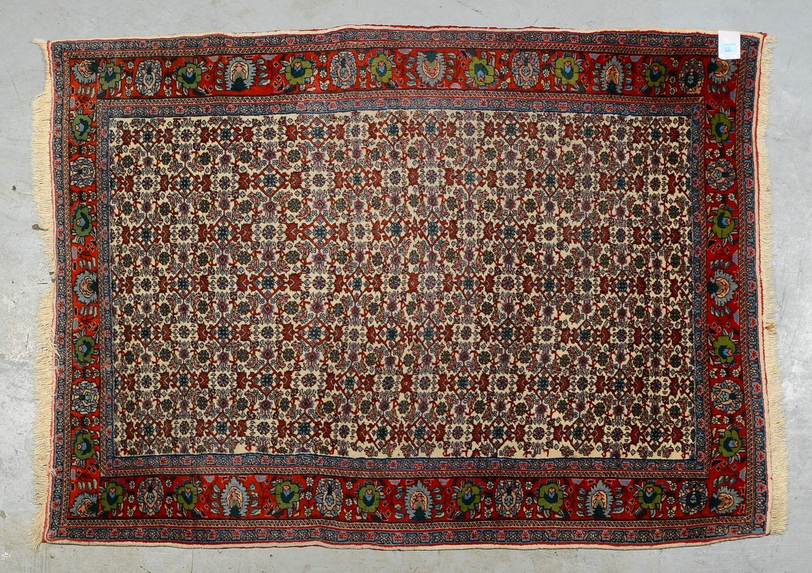Orientteppich, feste mittelf. Kn., hellgrundig/durchgem., hoher dichter Flor