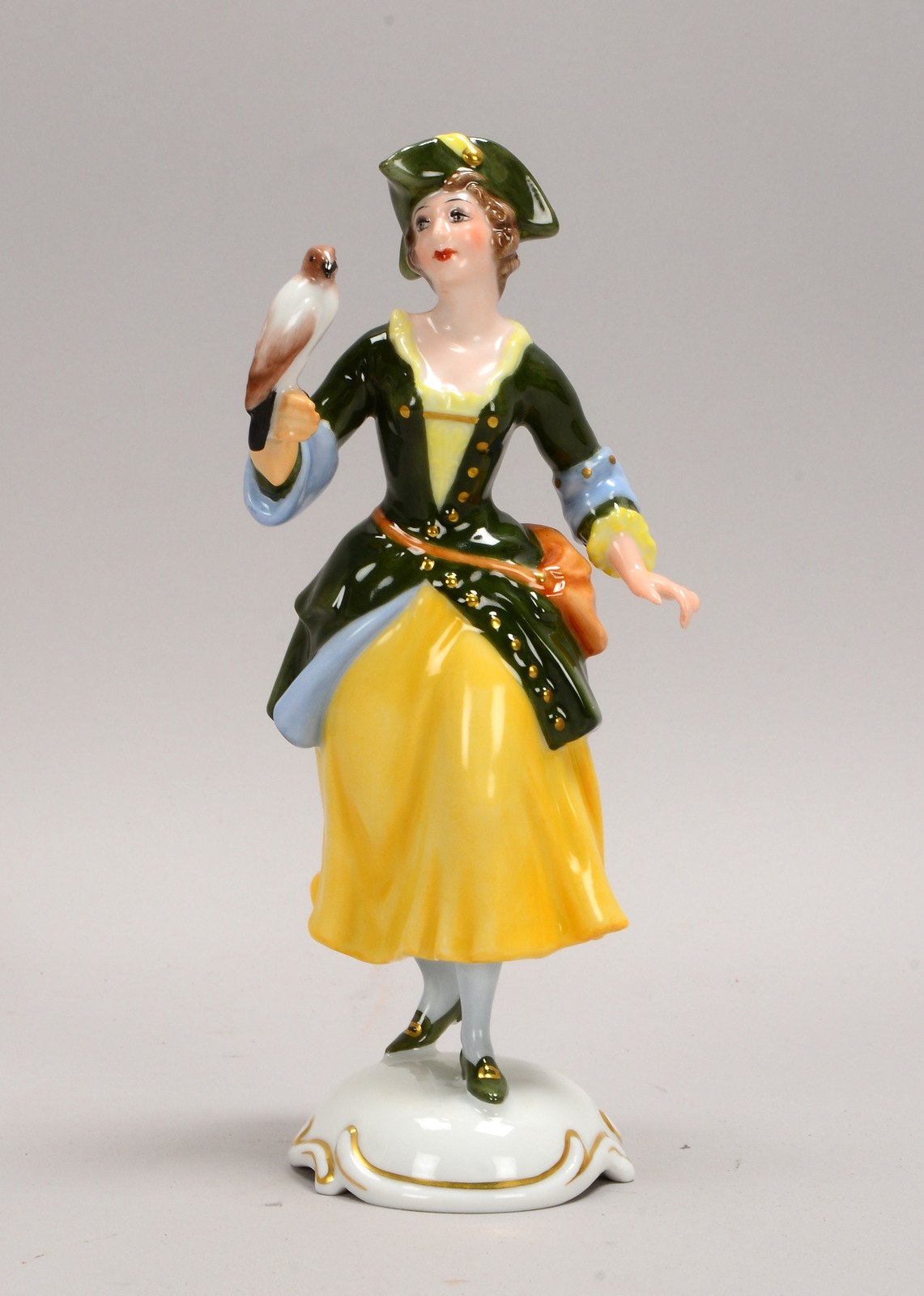 Rosenthal ('Classic Rose'), Porz.-Figur, 'Falknerin', Mod. '870', Entw. Hugo Meisel