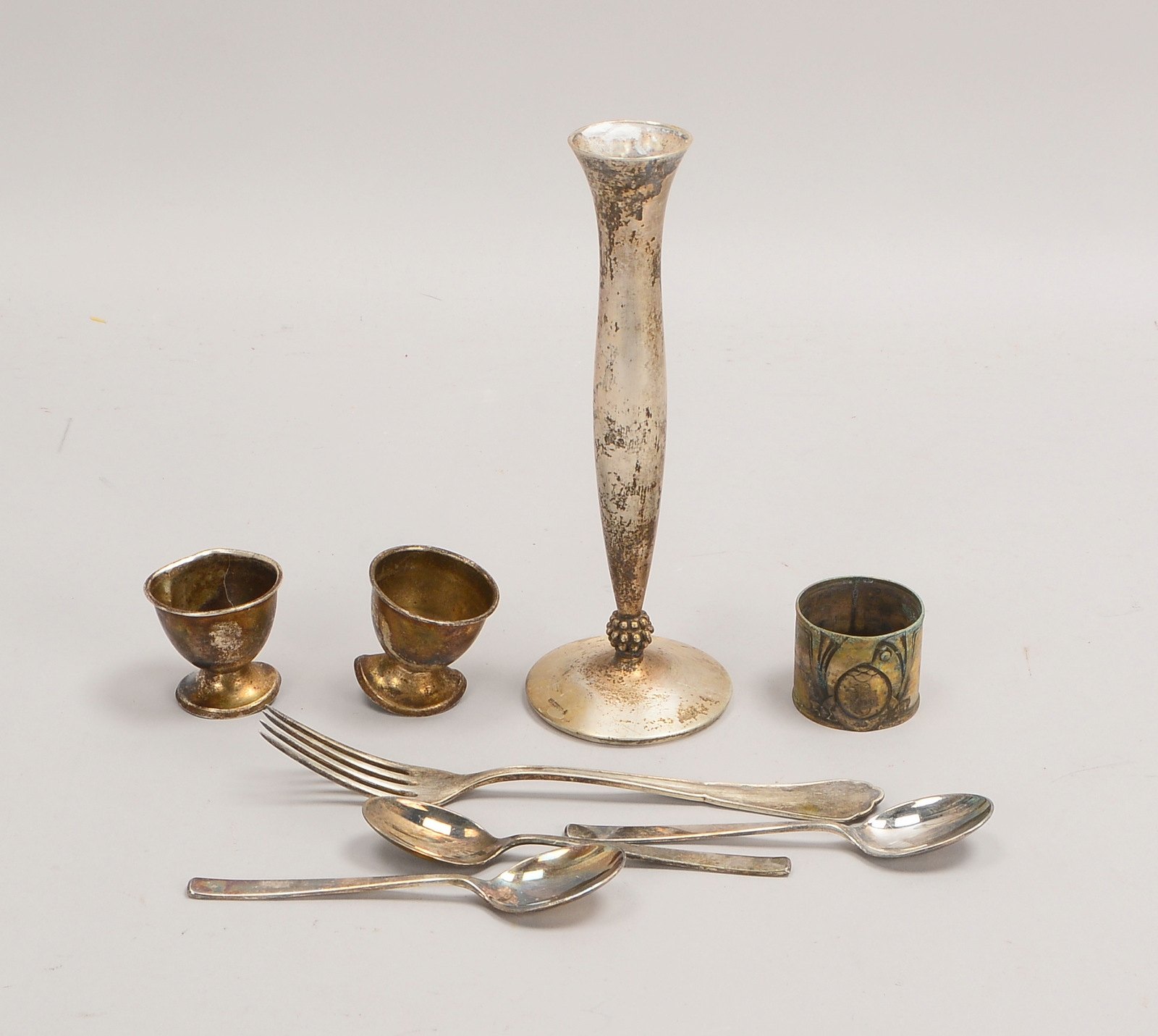 Kl. Tafelsilber-Konvolut, versch. Teile (u.a. Tischvase, 925 Sterlingsilber); Gew. 335 g