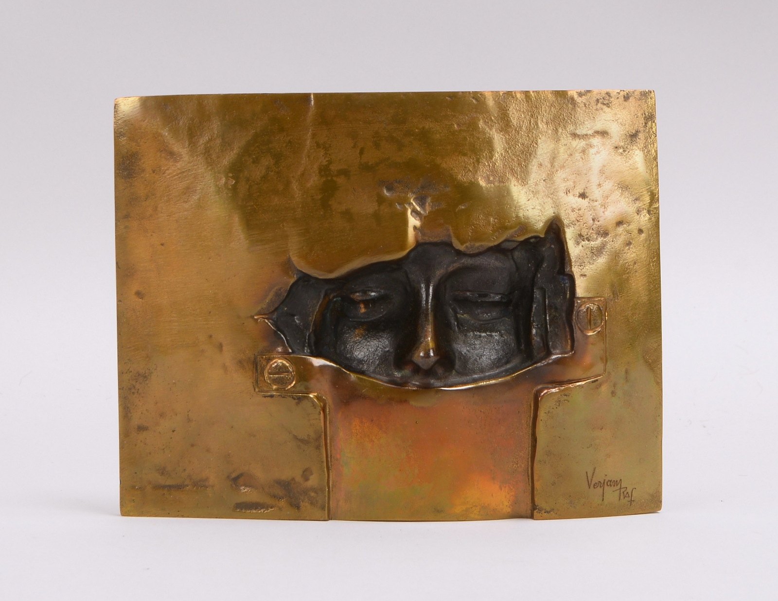 Verjans, Rafaël, Bronzerelief, 'Durchblick', 2-farb., sign./numm.; Maße 16 x 20 cm