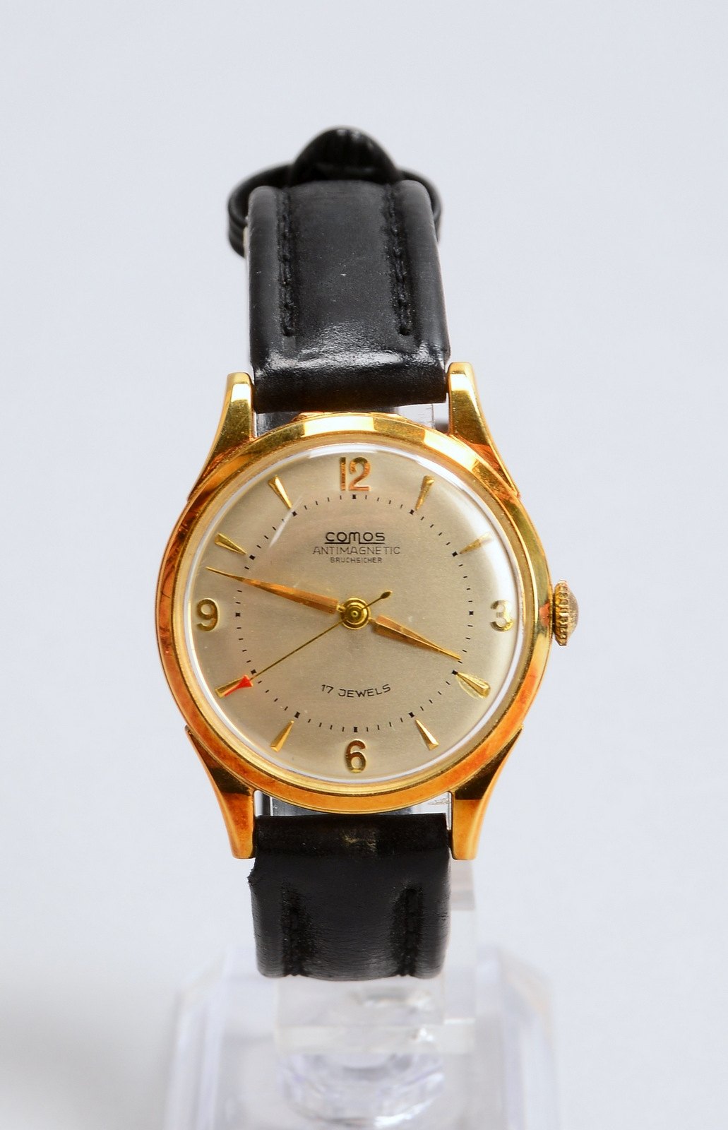 HAU Cosmos, Handaufzug, 595 GG-Geh./Lederarmb. - läuft an; Ø 32 mm