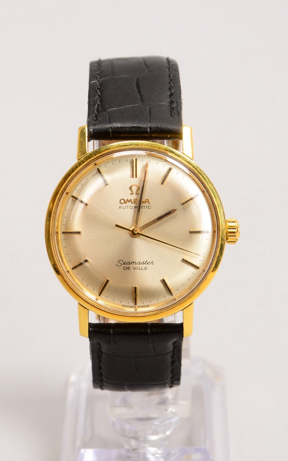HAU Omega 'Seamaster de Ville', Automatik, 750 GG-Geh. an Lederarmb.