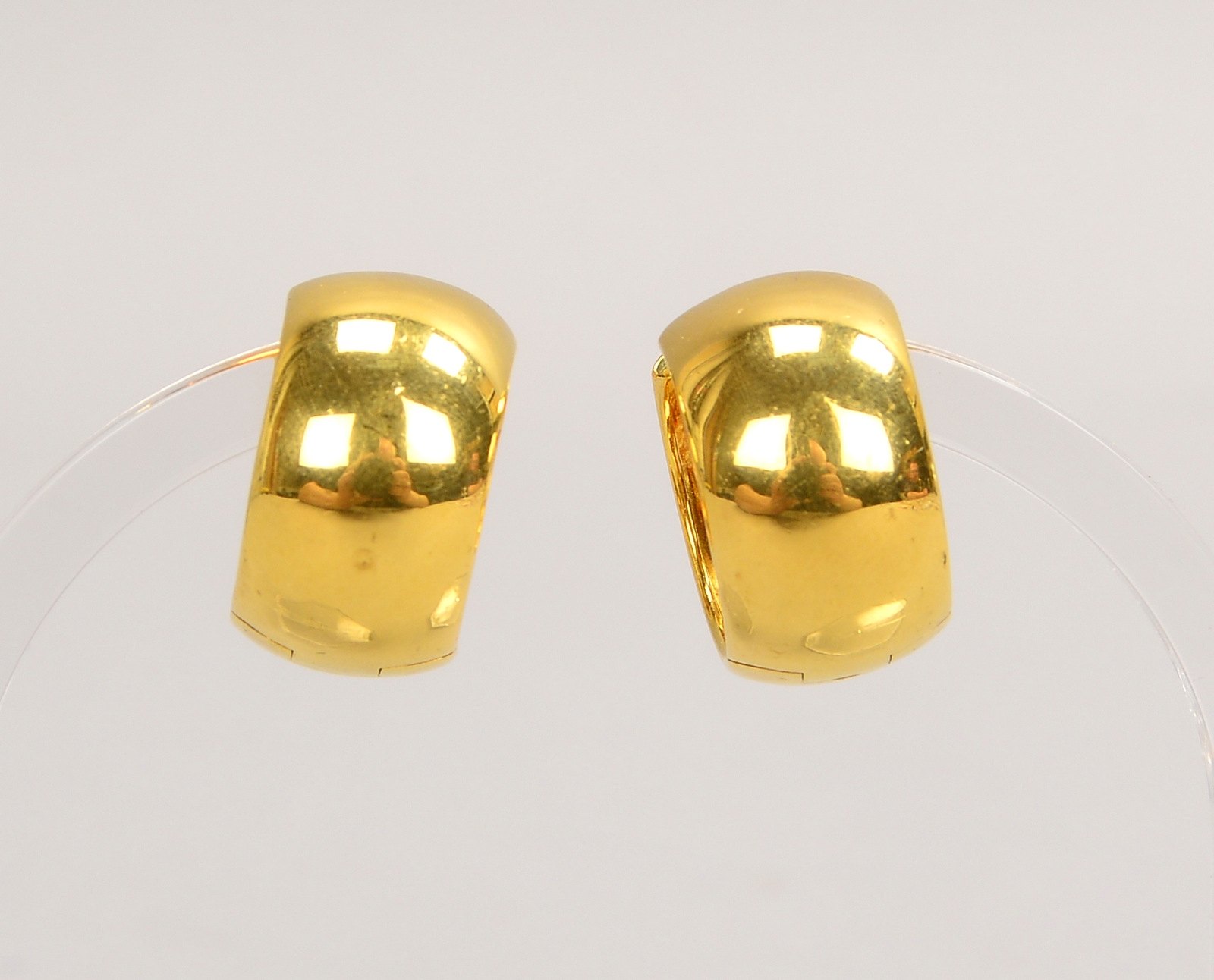 Creolen-Ohrstecker, 750 GG (gest); Breite 11 mm, Ø 20 mm, Gew. 13,40 g