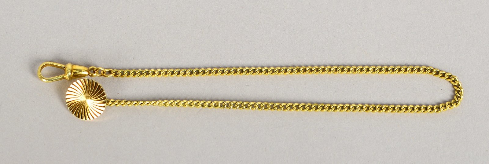 Uhrkette, 585 GG (gest.), flache Panzerglieder; Länge 24 cm, Gew. 6,90 g