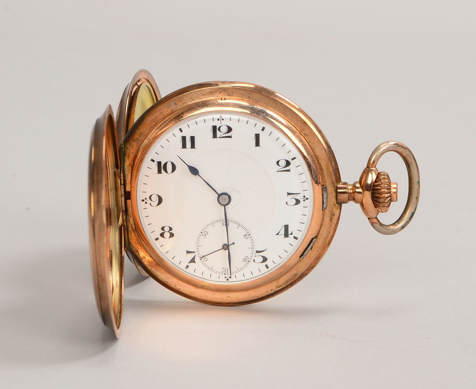 Herren-Taschenuhr, verg. Drei-Deckel-Gehäuse, Werk und Deckel gem. - gängig