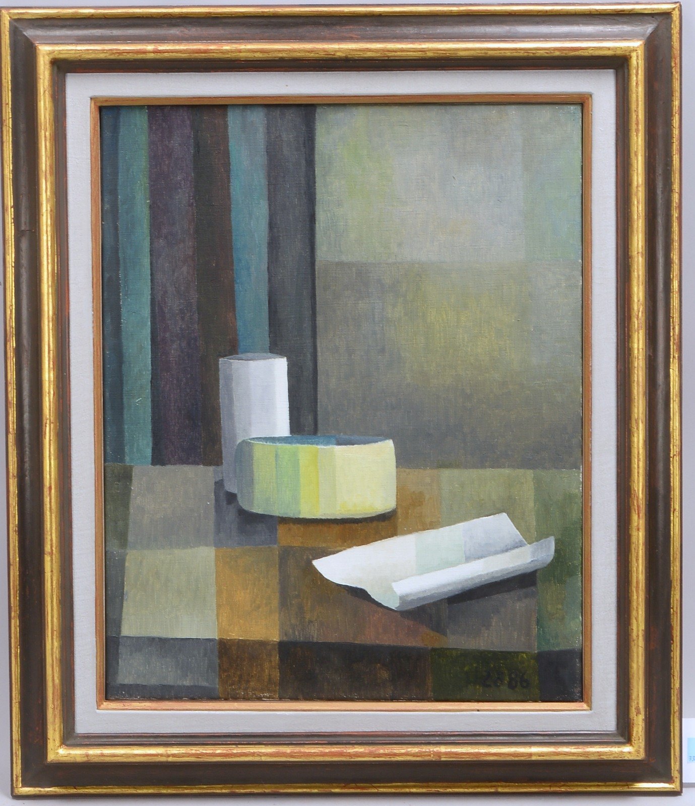 Zöhl, Werner, 'Drei Gegenstände', Öl/Lw, sign./dat. (19)'86'; Rahmenmaße 67 x 57 cm