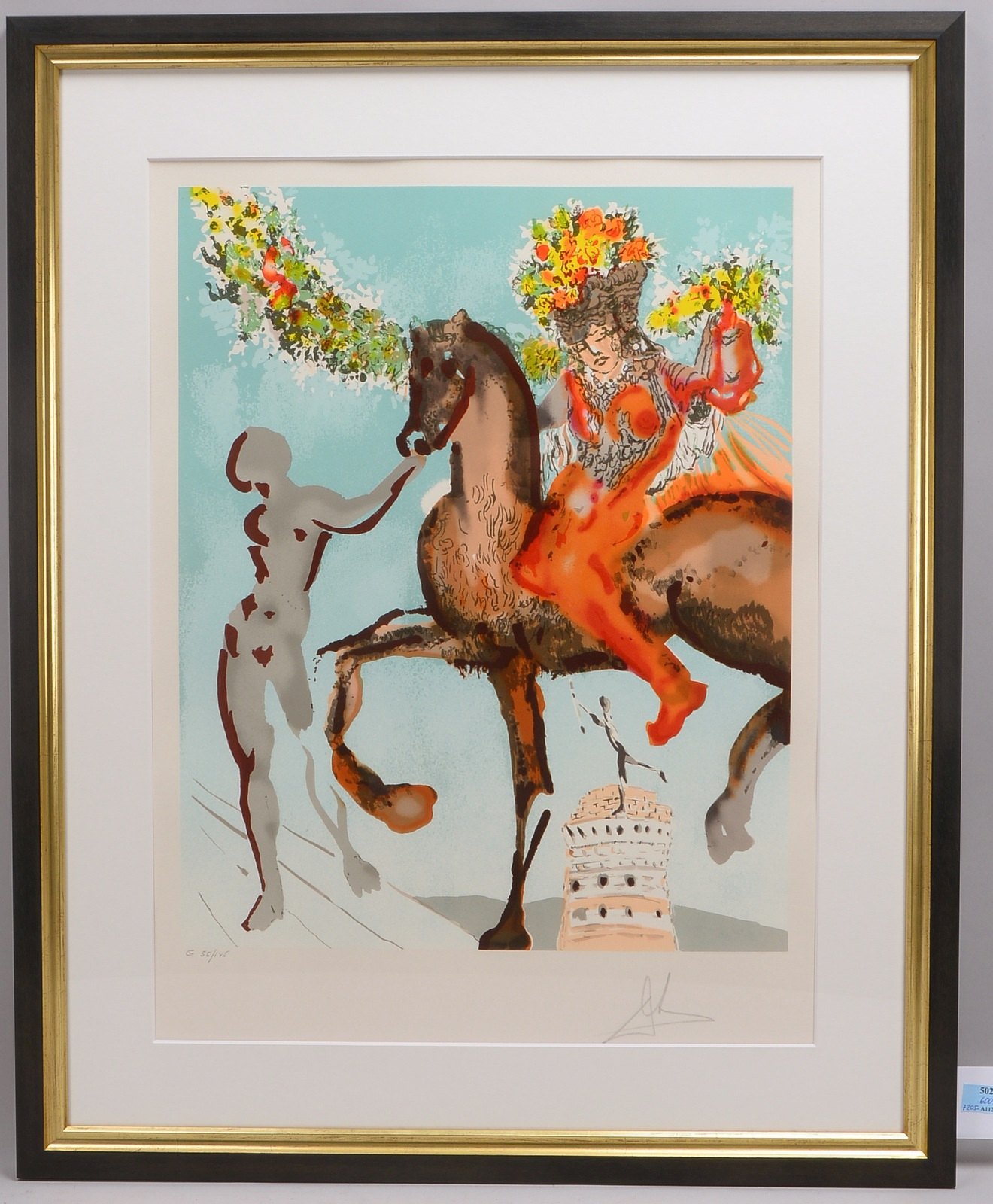 Dalí, Salvador, 'Woman leading horse', Farblithografie, Aufl. 'G107/125'; Maße 66 x 50 cm
