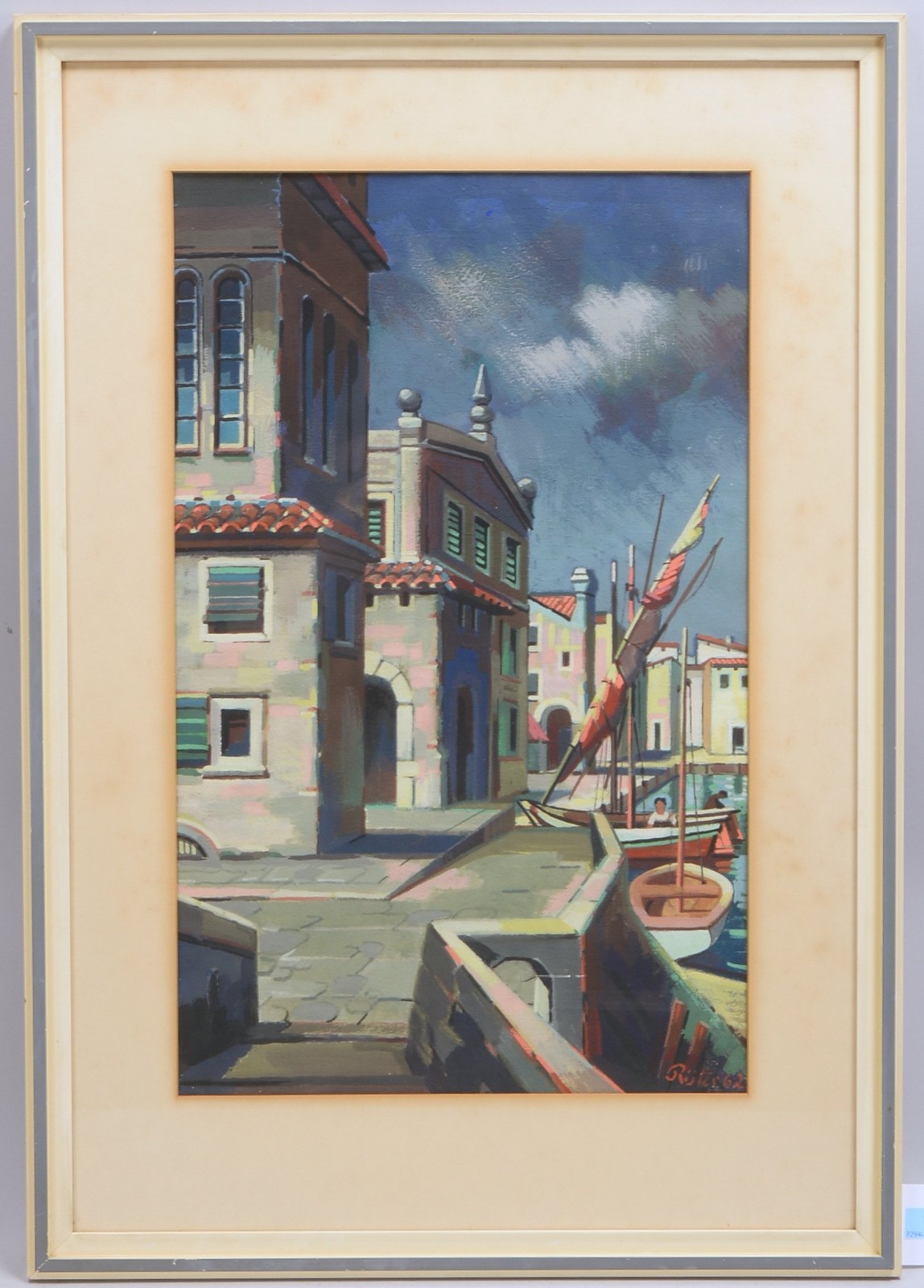 Rüter, Karl, 'Venedig', Gouache, signiert und datiert (19)'62', hinter Glas gerahmt