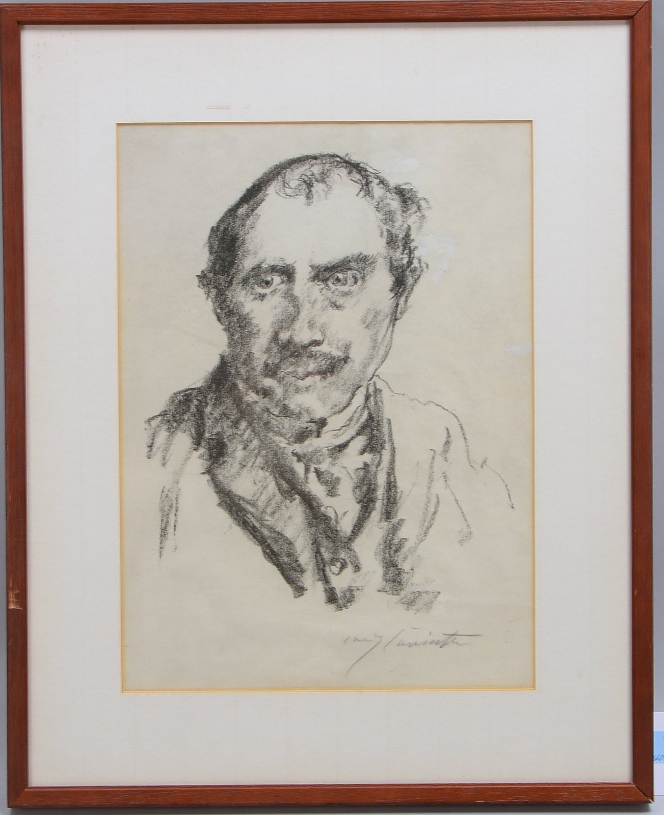 Corinth, Lovis, 'Selbstportrait', Lithografie, bleisign., unter PP hinter Glas