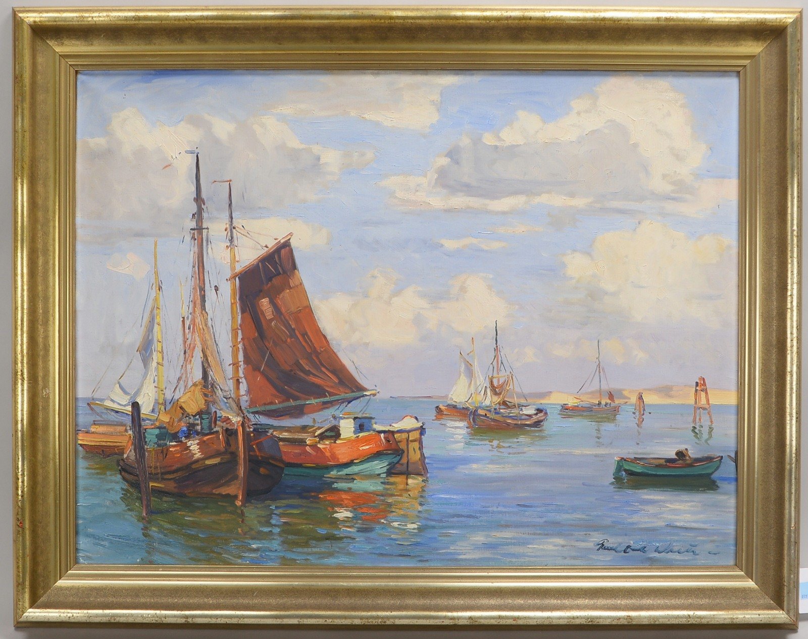 Wilke, Paul Ernst, 'Anlandende Fischerboote', Öl/Lw, unten rechts sign.