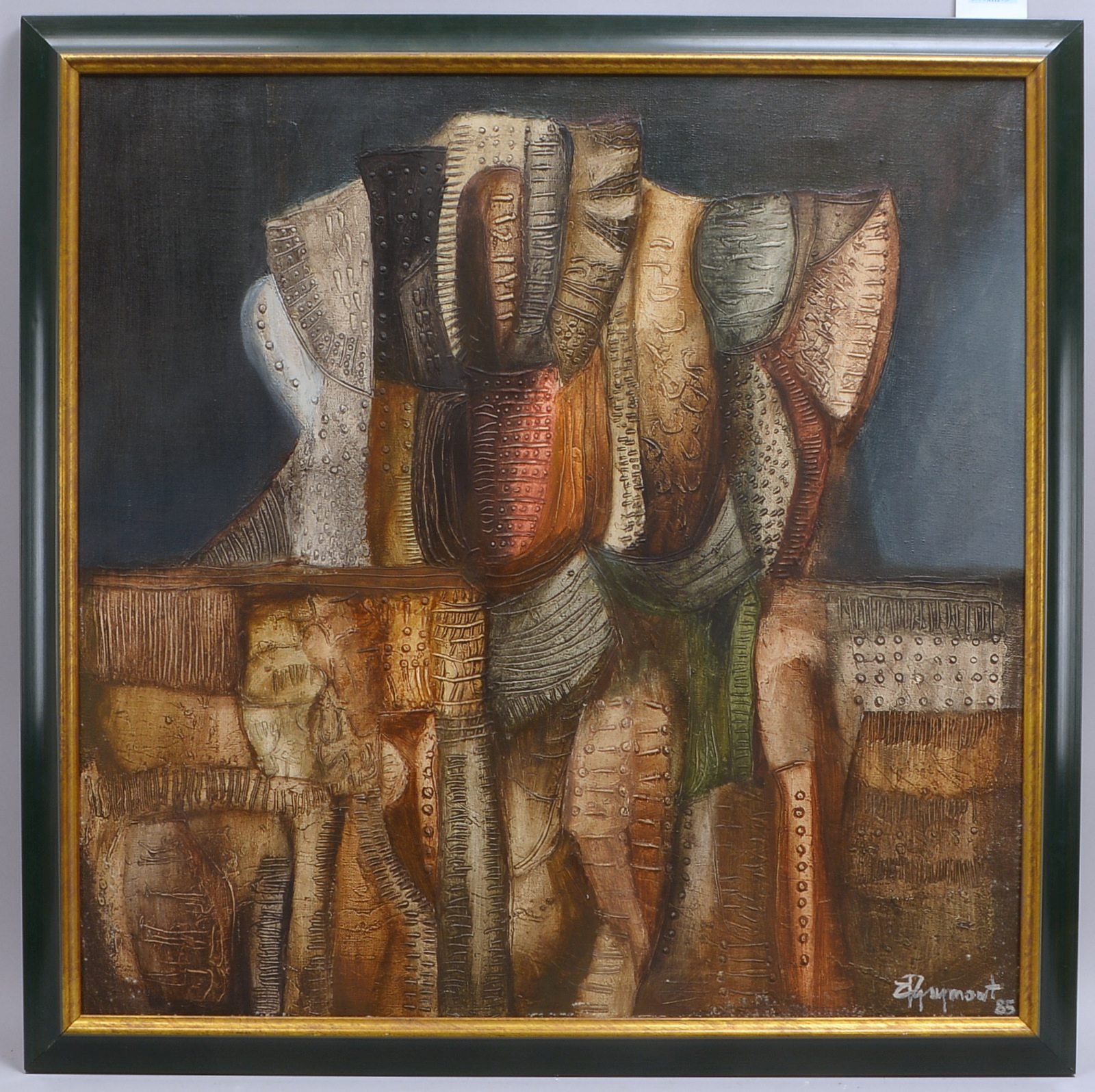Eysymont, Tadeusz, 'Spietrzenia/Ansammlungen' - OT, Acryl/Lw, unten re. sign./dat. (19)'85'