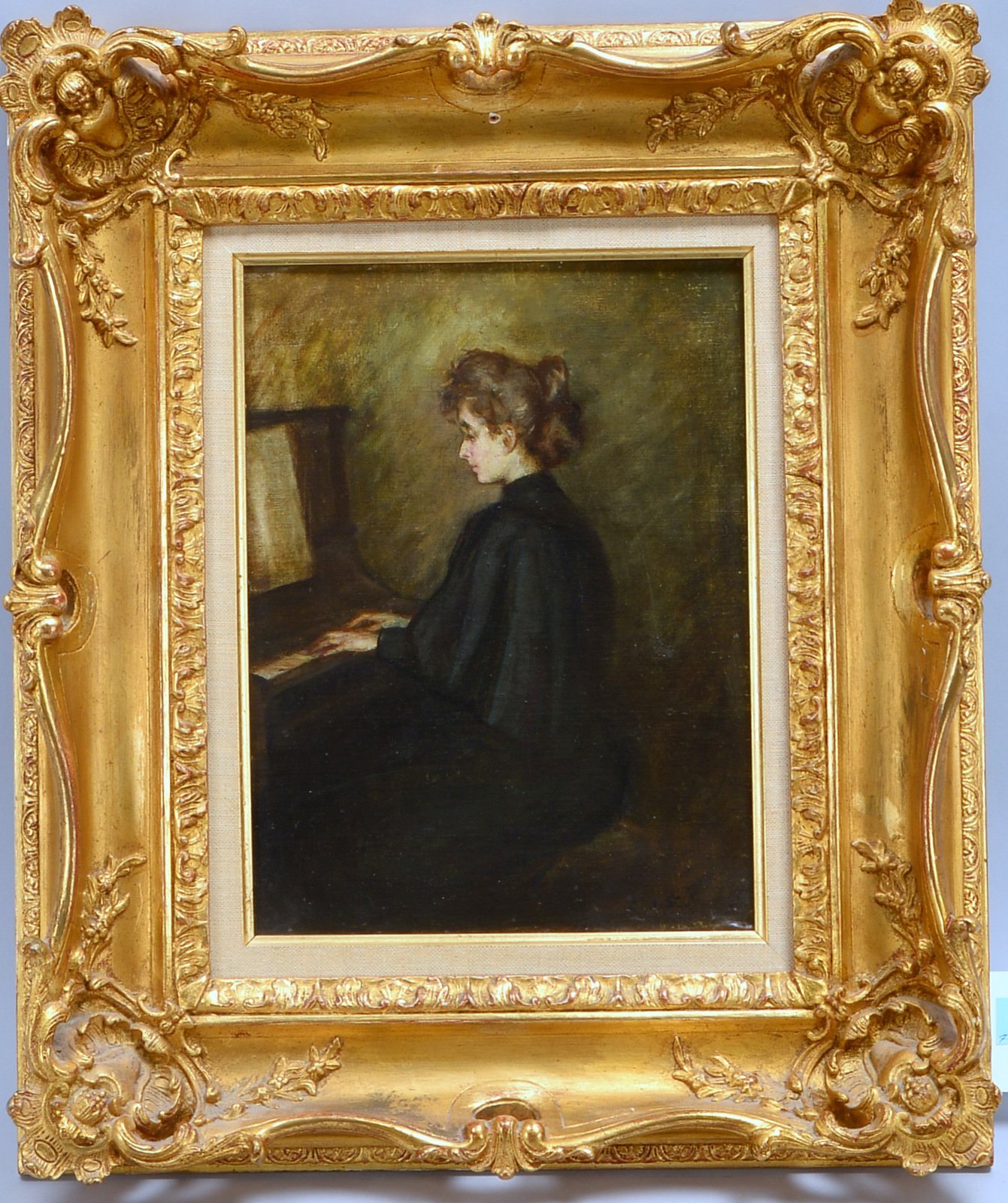 de Stoutz, Elisabeth, 'Frau am Klavier', Öl/Lw, unten rechts sign., im Prunkrahmen