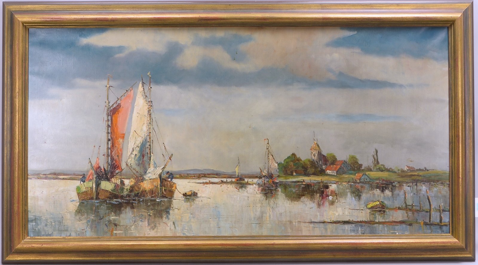 Heinsius, Otto, 'Krabbenfischer', Öl/Lw, verso signiert; Rahmenmaße 74,5 x 135 cm