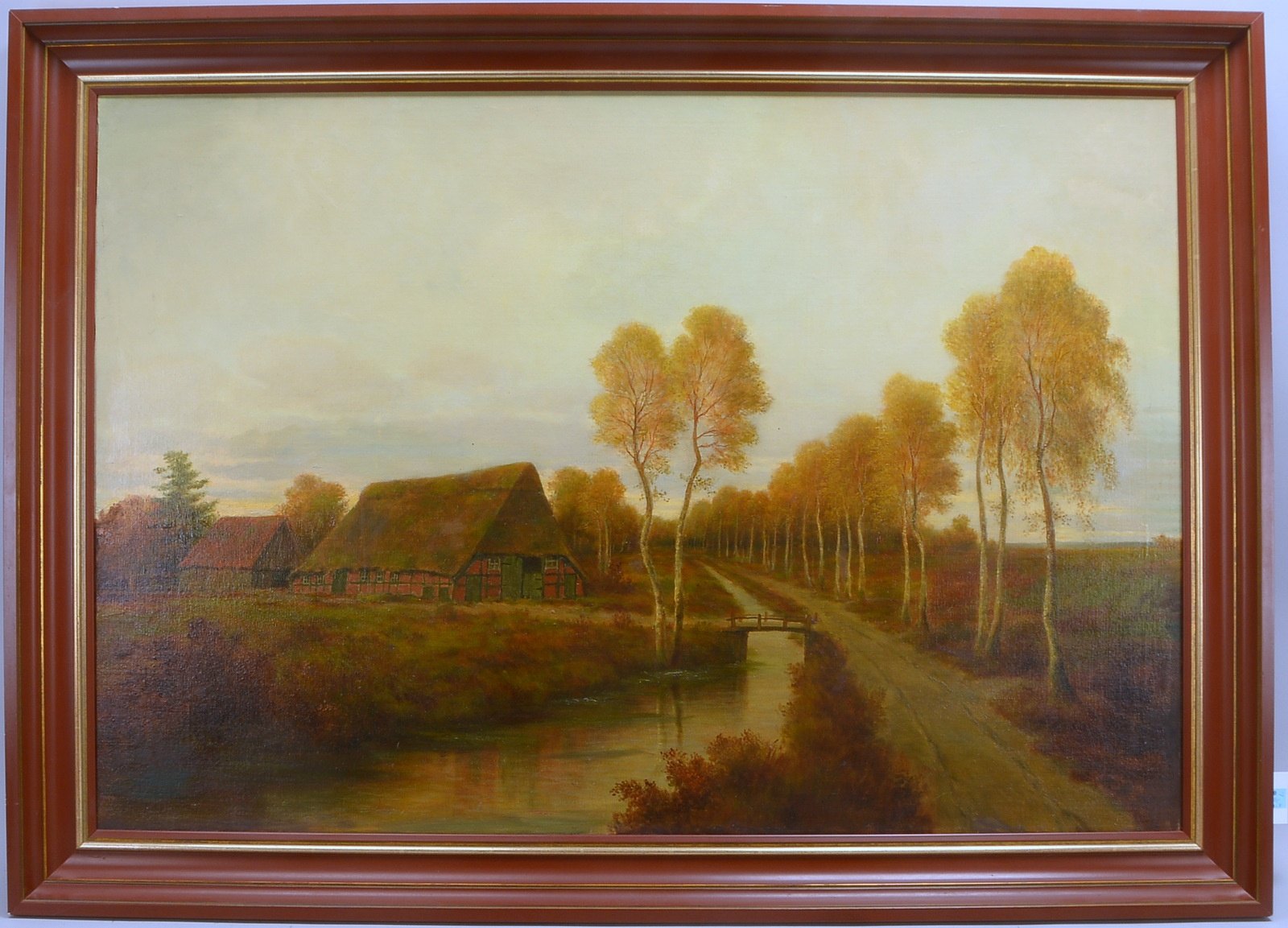 Weiss, Ernst, 'Worpsweder Idyll am Moorkanal', Öl/Lw, auf Holz kaschiert, sign./dat.
