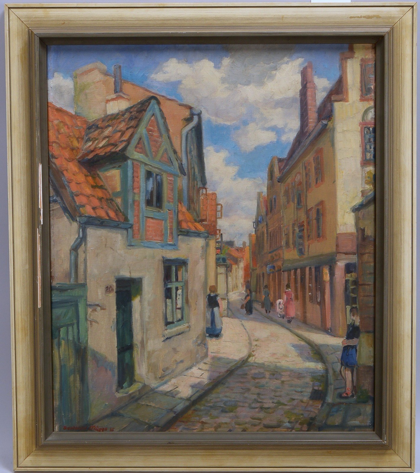 Mügge, Berthold , 'Altstadtgasse - Kleine Kronenstraße', Öl/Lw, unten links sign.