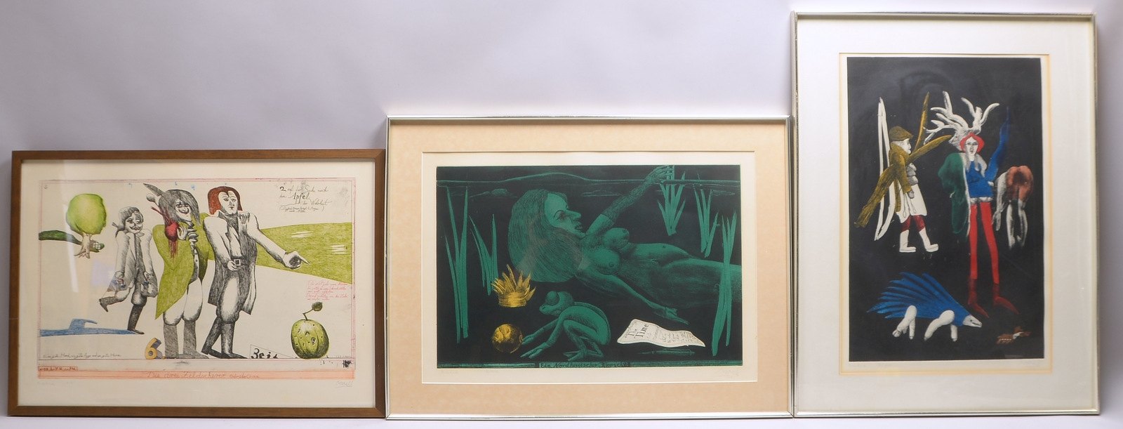 Morell, Pit, 3 Farbrad., jeweils sign., unter PP hinter Glas; Rahmenmaße bis 66 x 86 cm