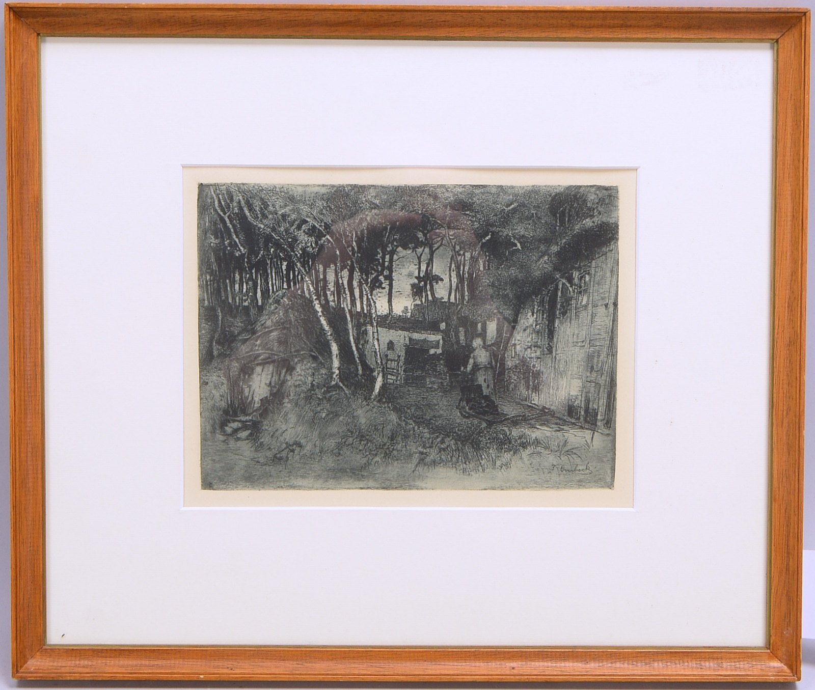 Overbeck, Fritz, 'Ein stiller Winkel', Rad., in der Platte sign., unter PP hinter Glas