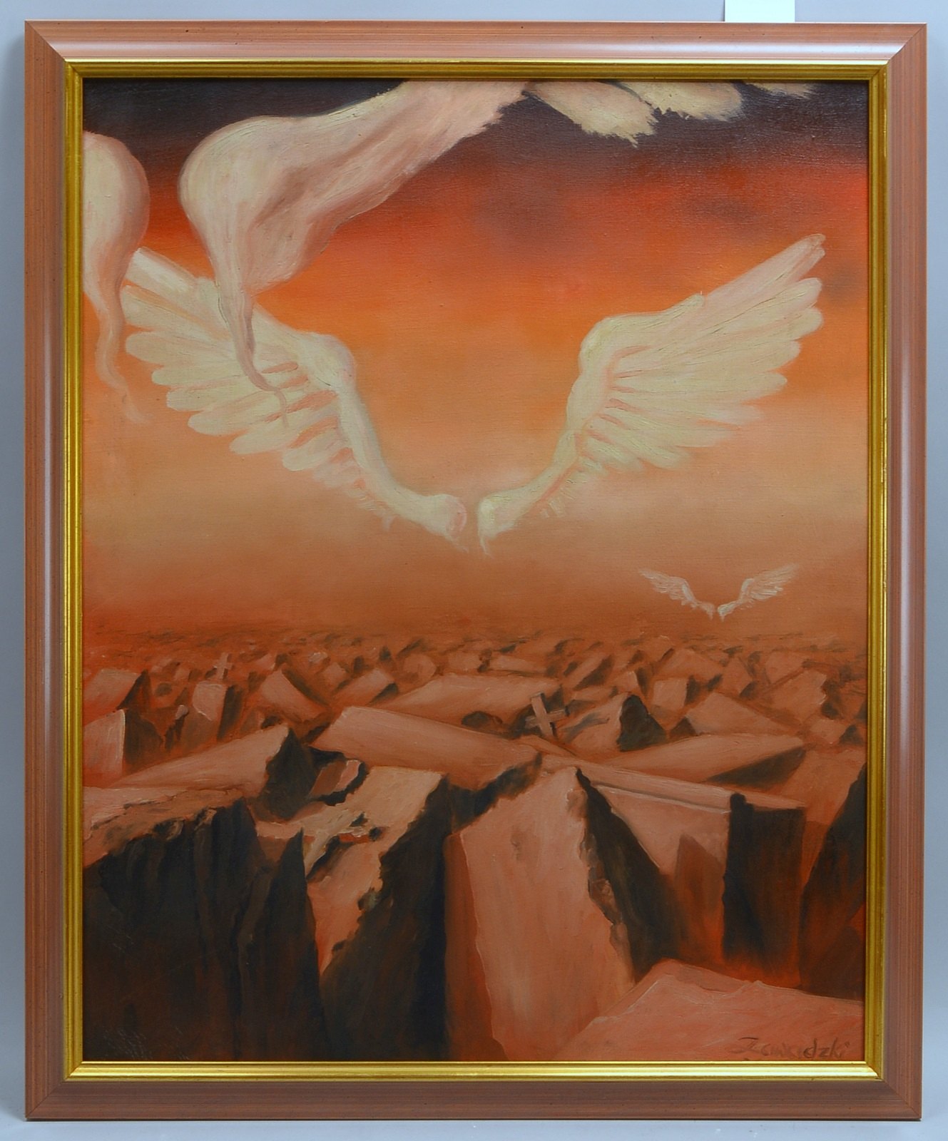 Zciwcidski, 'Surreale Landschaft...', Öl/Lw, unten re. sign.; Rahmenmaße 87,5 x 71 cm