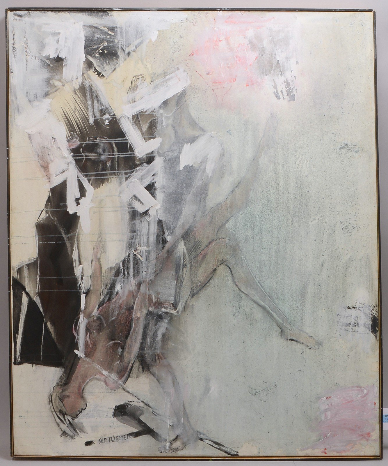 Sertürner, Wernhera, 'Rock' - OT, Öl/Lw, sign., in Transportleiste; Bildmaße 110 x 90 cm