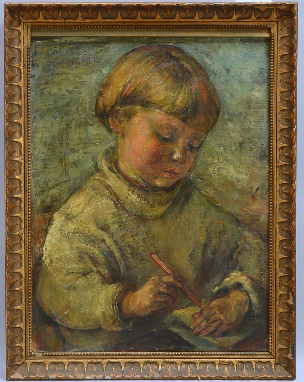 Sertürner, Wernhera, 'Kinderbildnis - Bruder Dit.', Öl/Lw, sign.; Rahmenmaße 56 x 44 cm