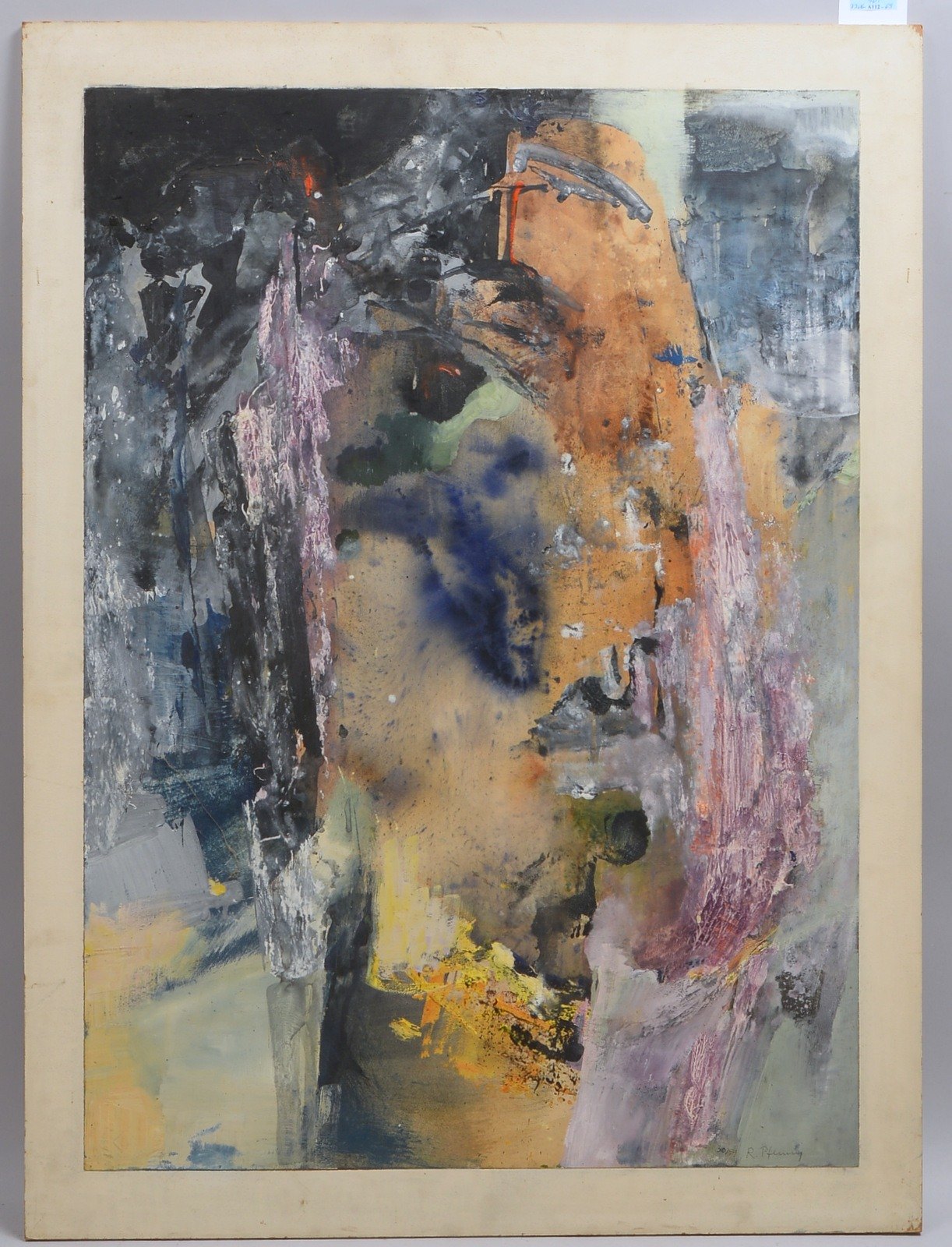 Pfennig, Reinhard, 'Farbkompos.', Acryl/Papier, auf Holzplatte geklebt, sign., ungerahmt