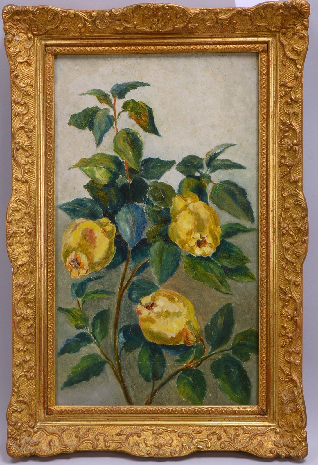 Gemälde, 'Birnen', Öl auf Platte/gerahmt, unsigniert; Maße 46 x 27 cm