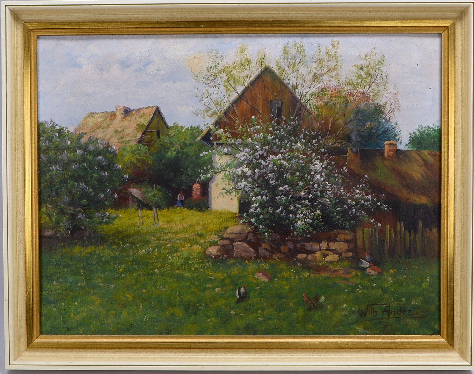Andre, Wilhelm, 'Bäuerl. Idyll, Öl/Lw, unten re. sign./dat.; Rahmenmaße 53 x 68 cm