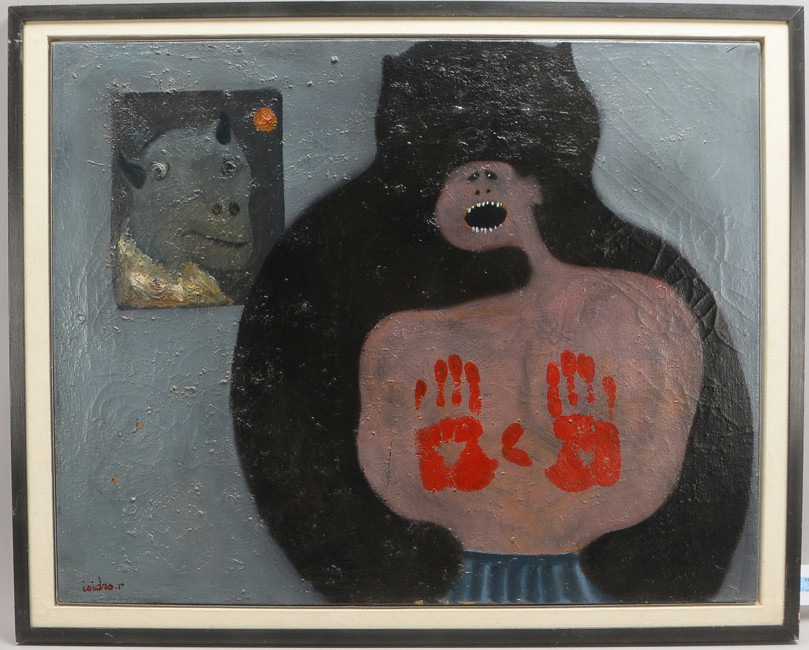 Isidro, R., 'Der Alptraum', Öl/Lw, unten li. sign.; Rahmenmaße 83 x 103 cm