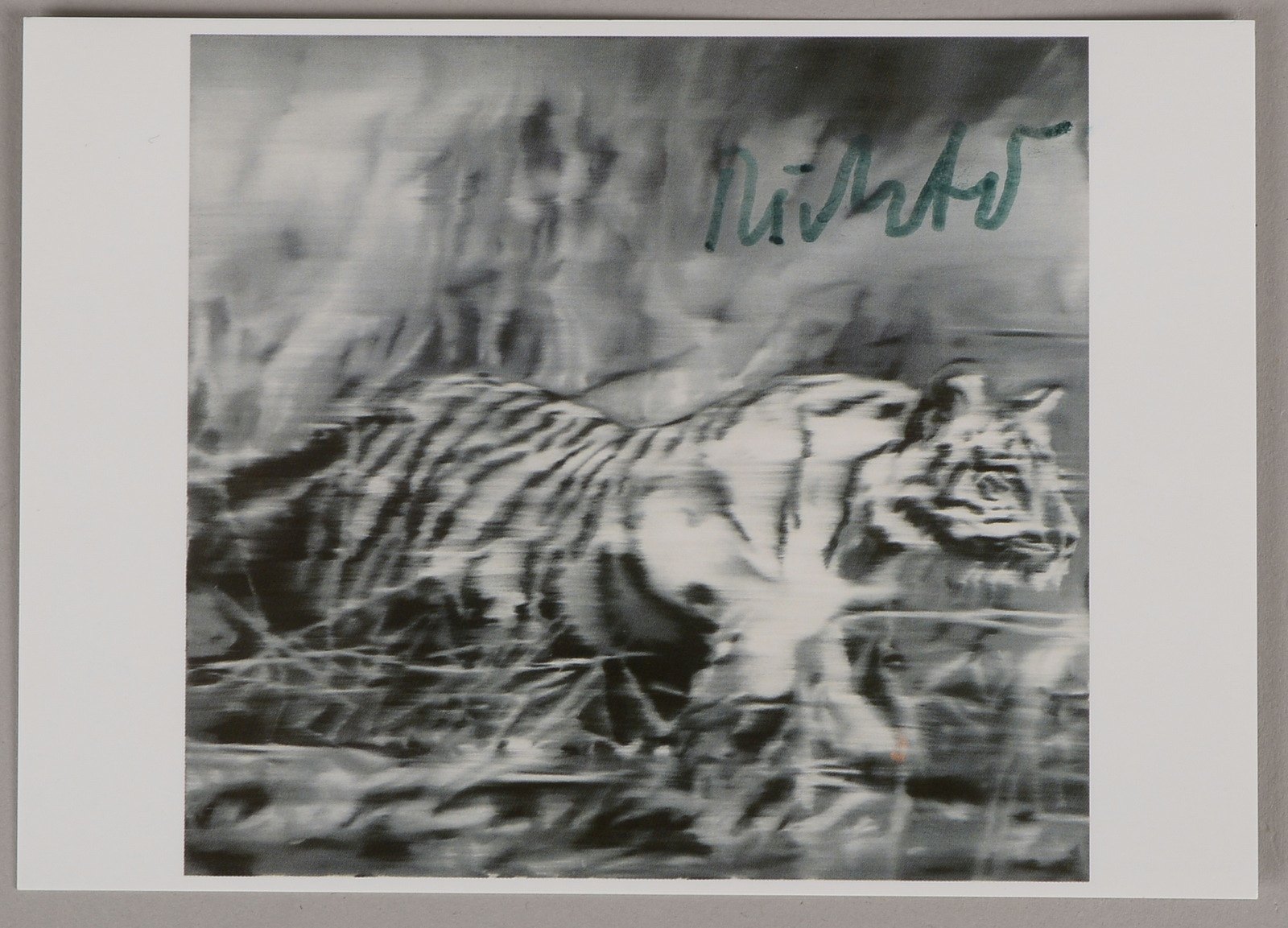Richter, G., Künstler-Postkarte, 'Tiger' (nach dem Gemälde von 1965); ca. 15 x 10,5 cm