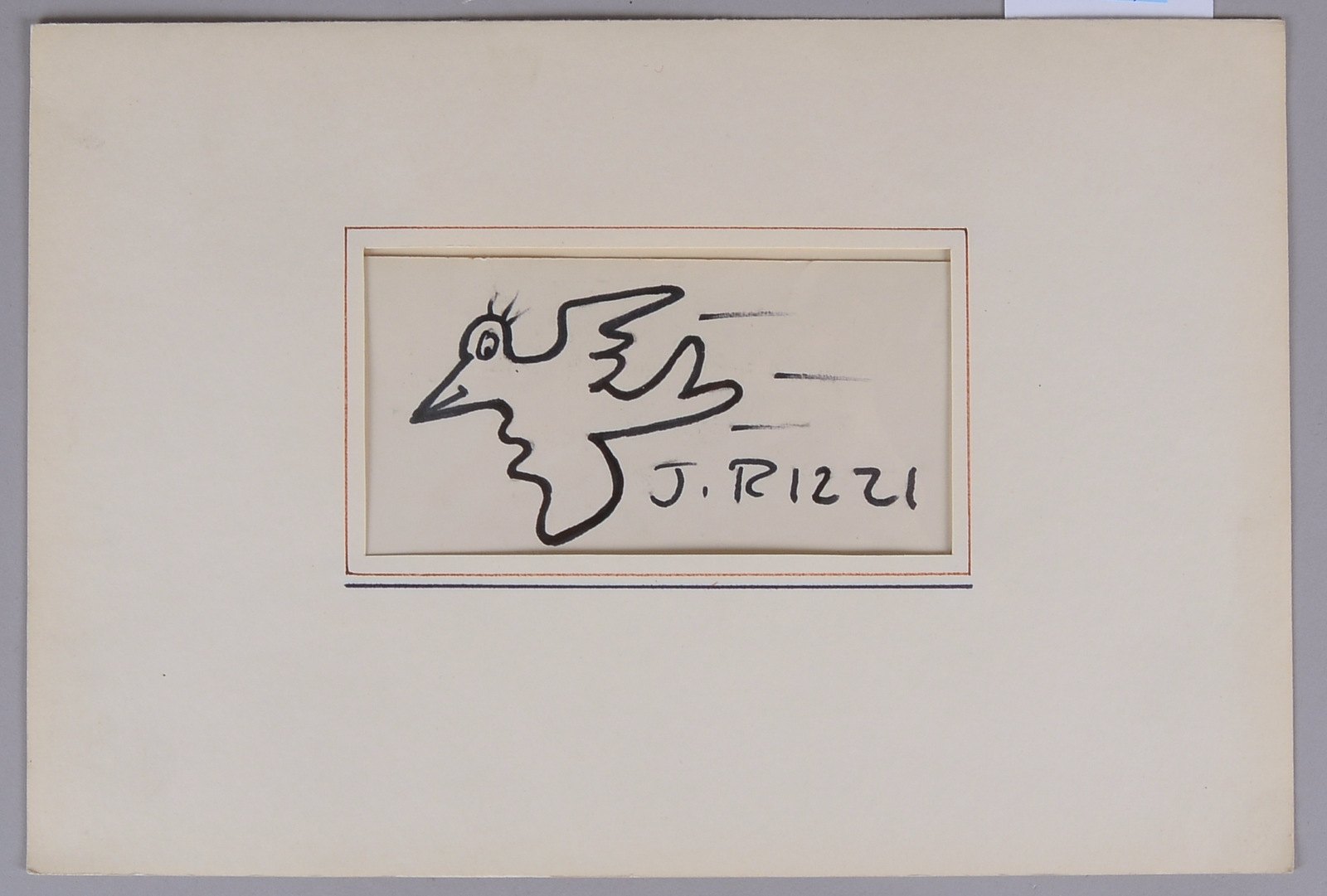 Rizzi, James, 'Vogel', Fiststiftzeichung, handsign., unter PP/mit Schutzfolie