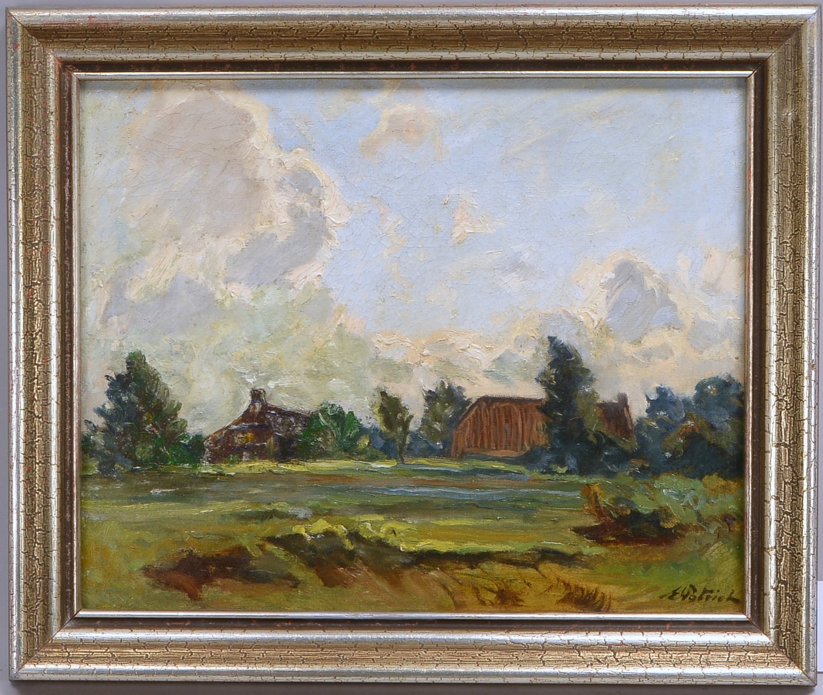 Petrich, Ernst, 'Bauerngehöft', Öl/Lw, unten re. sign.; Rahmenmaße 40 x 48 cm