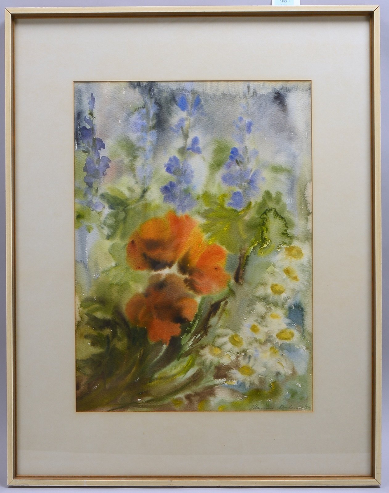Dzikowski, Marianne, 'Mohn und Margariten', Aquarell, sign., hinter Glas ger.
