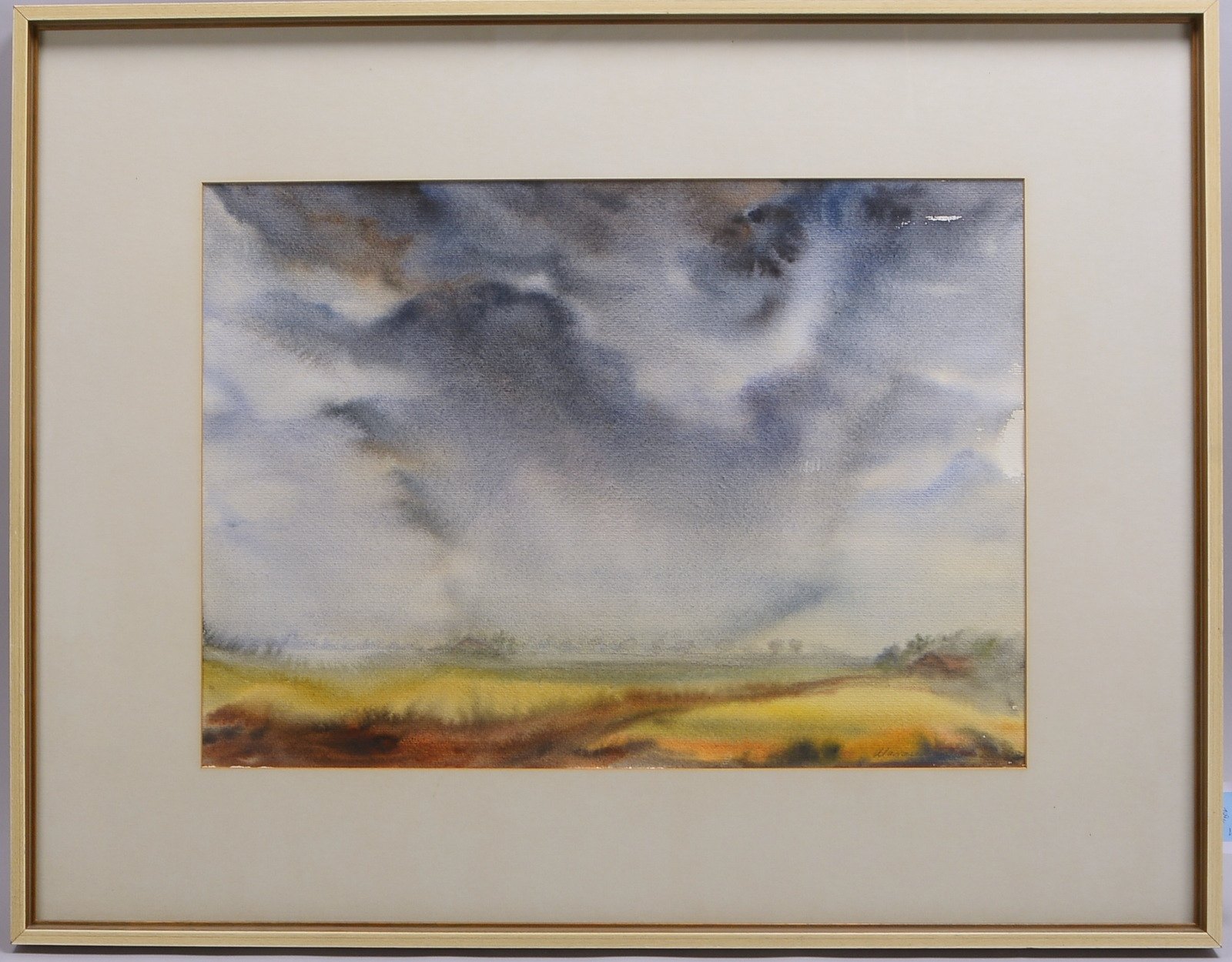Dzikowski, Marianne, 'Weite Landschaft', Aquarell, sign., hinter Glas ger.