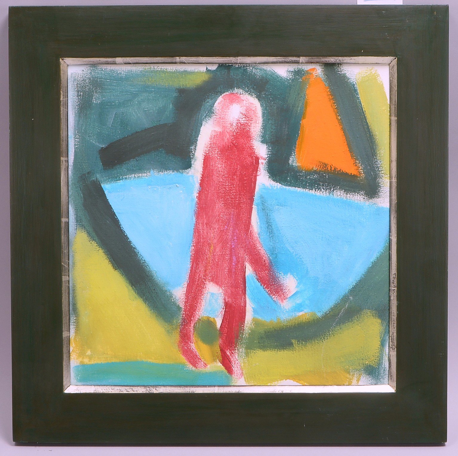 Bockelmann, Susanne (*1958), 'Mann am See', Öl/Lw, unsign., verso dat. und mit Widmung