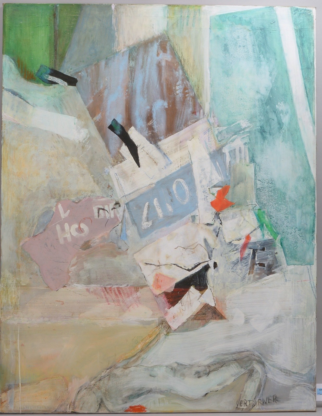 Sertürner, Wernhera, 'Desinformation' - OT, Öl/Lw, sign., unger.; Bildmaße 130 x 100 cm