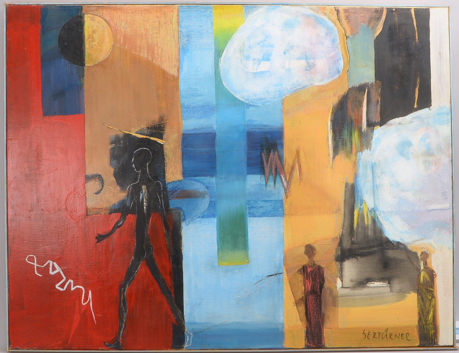 Sertürner, Wernhera, 'Blaue Wolken' - OT, Öl/Lw, sign.; Rahmenmaße 101,5 x 131,5 cm