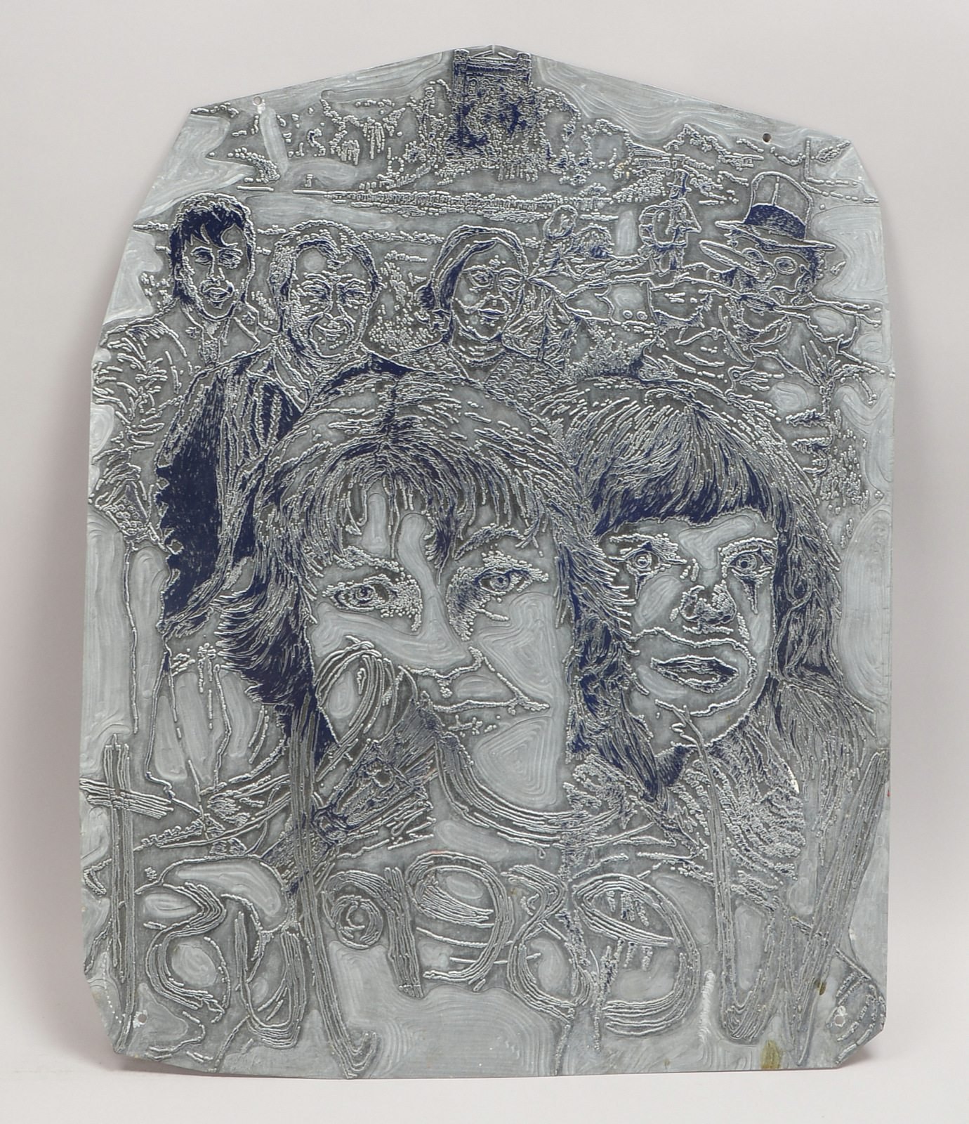 Gr. Hochdruck-Metallplatte, 'Weserlust' - mit trad. Bremer Motiv; Maße 63 x 50 cm