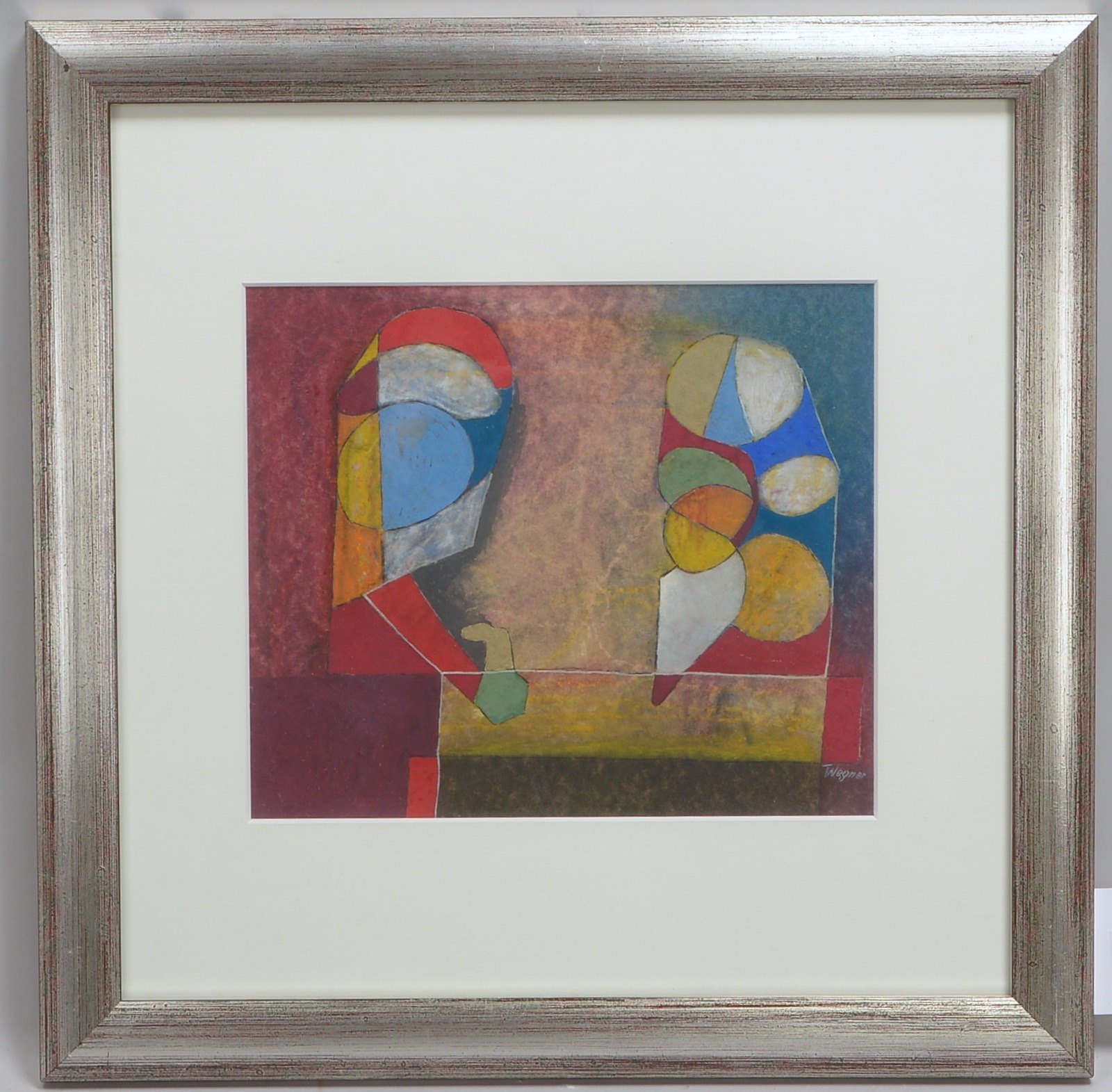 Wegner, Erich, 'Komposition', Gouache, unten re. sign., unter PP hinter Glas