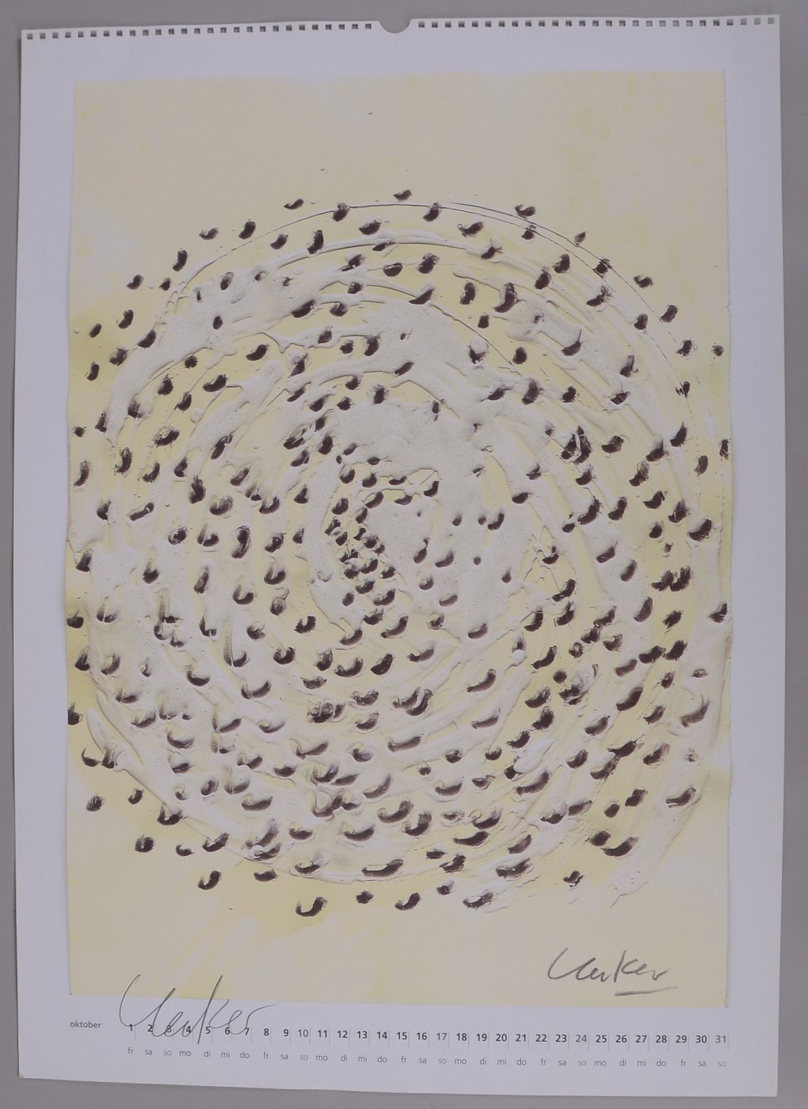 Uecker, Günther, 'Kosmos 02 (2003)', Farb-Offset/Karton (Kalenderblatt), sign.