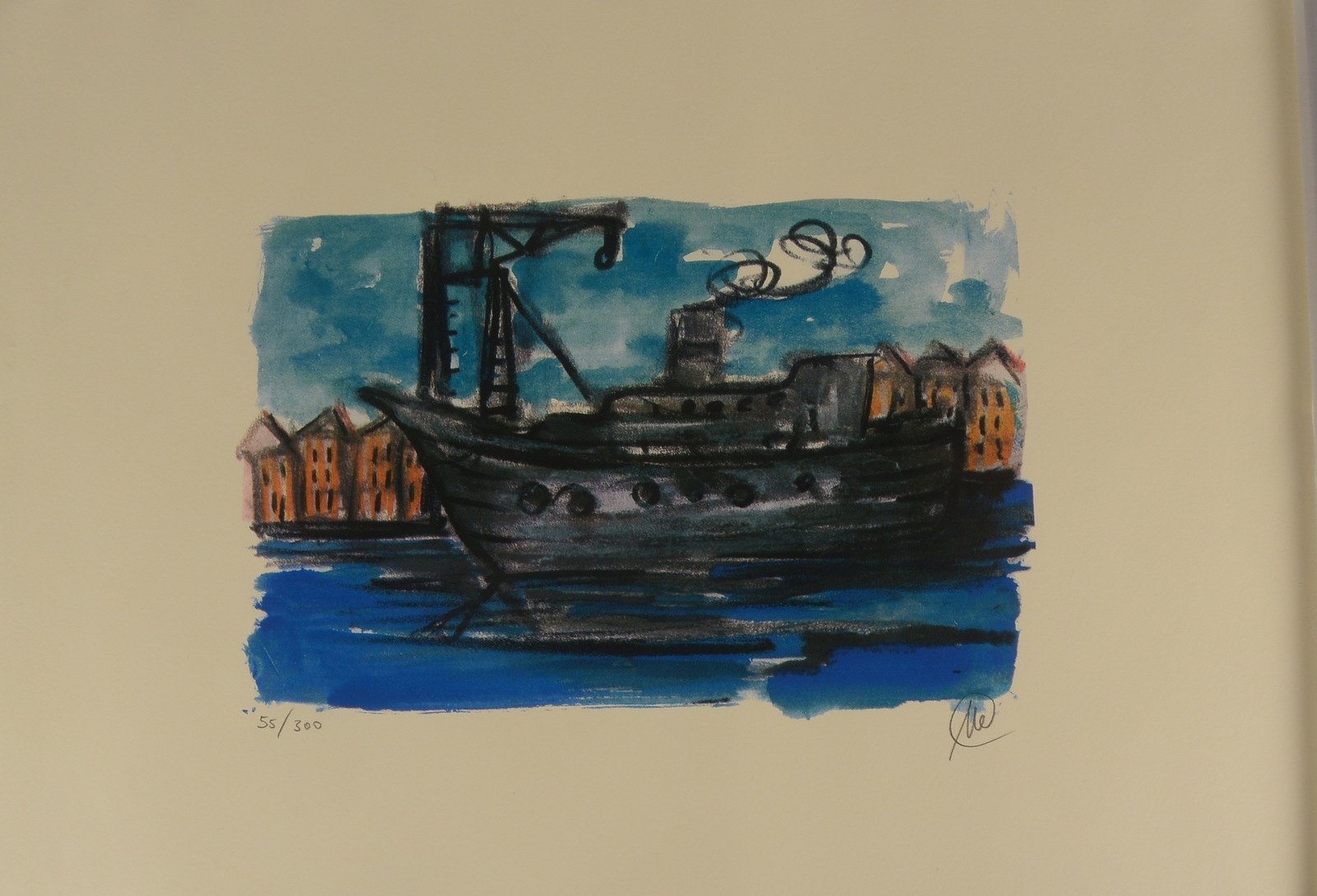 Lüpertz, Markus, 'Wirtschaft und Hafen', Farbserigrafie, '55/300', signiert, ungerahmt