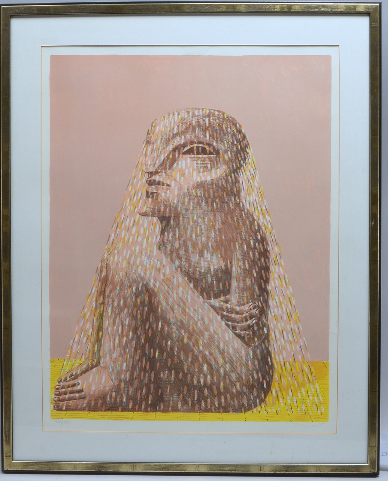 Antes, Horst, 'Sitzender Mann mit Schleier', Farblithografie, Aufl. '963/1.500', sign.