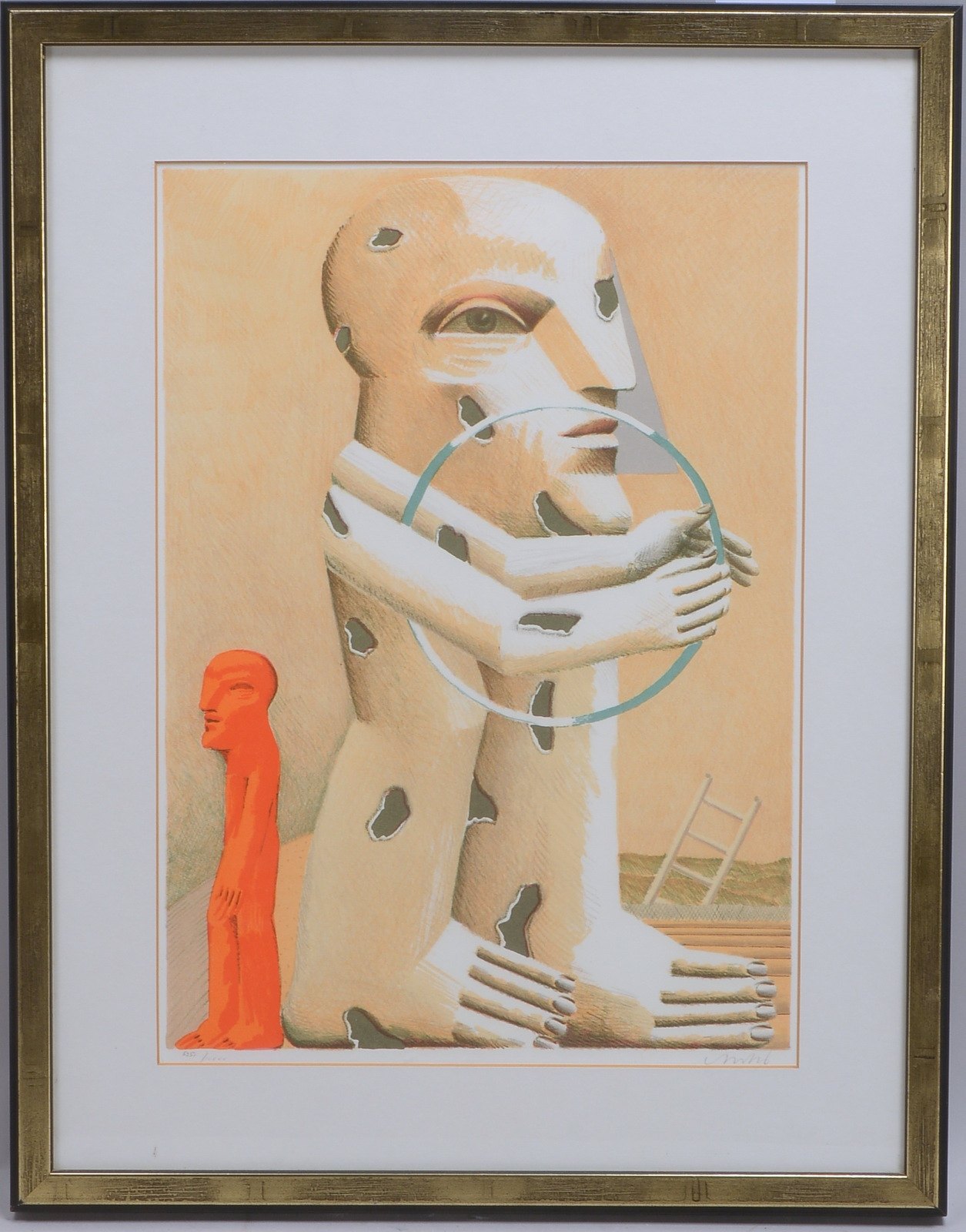 Antes, Horst, 'Kopffüßler mit Reif', Farblithografie, Aufl. '5.351/10.000', sign.