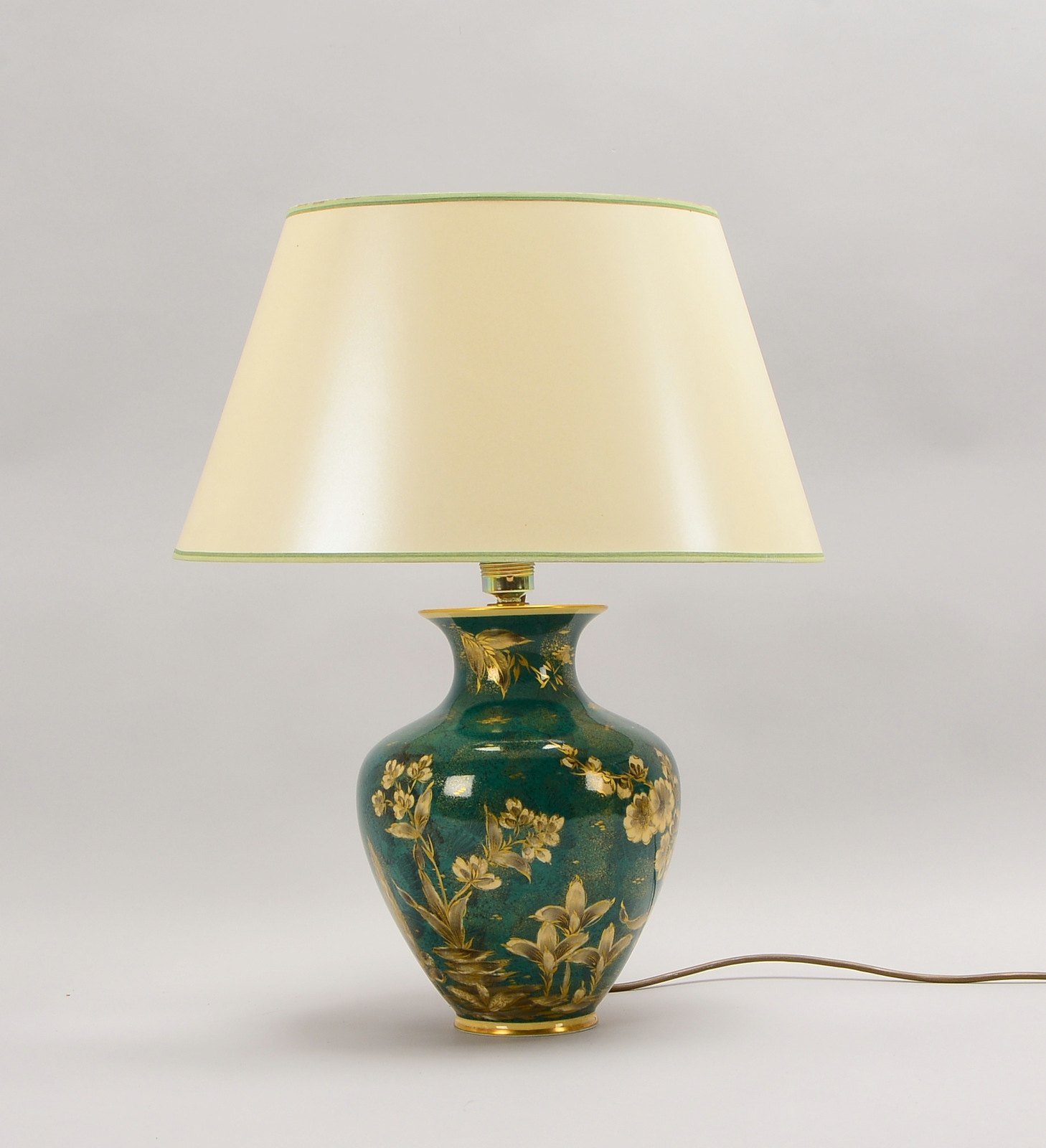 Rosenthal, Porz.-Vasenlampe, 1-fl., Dekor 'Goldrausch', Entw. Walter Mutze