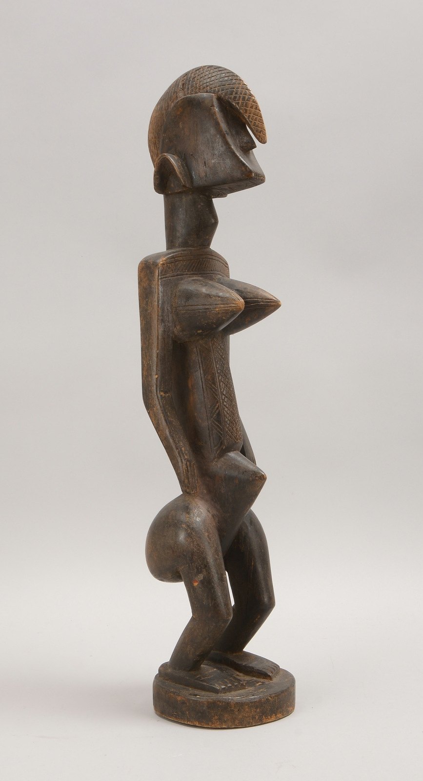 Holzstatue (Afrika - Ethnie unbekannt), Fruchtbarkeitsfigur, Edelholz; Höhe 58,5 cm