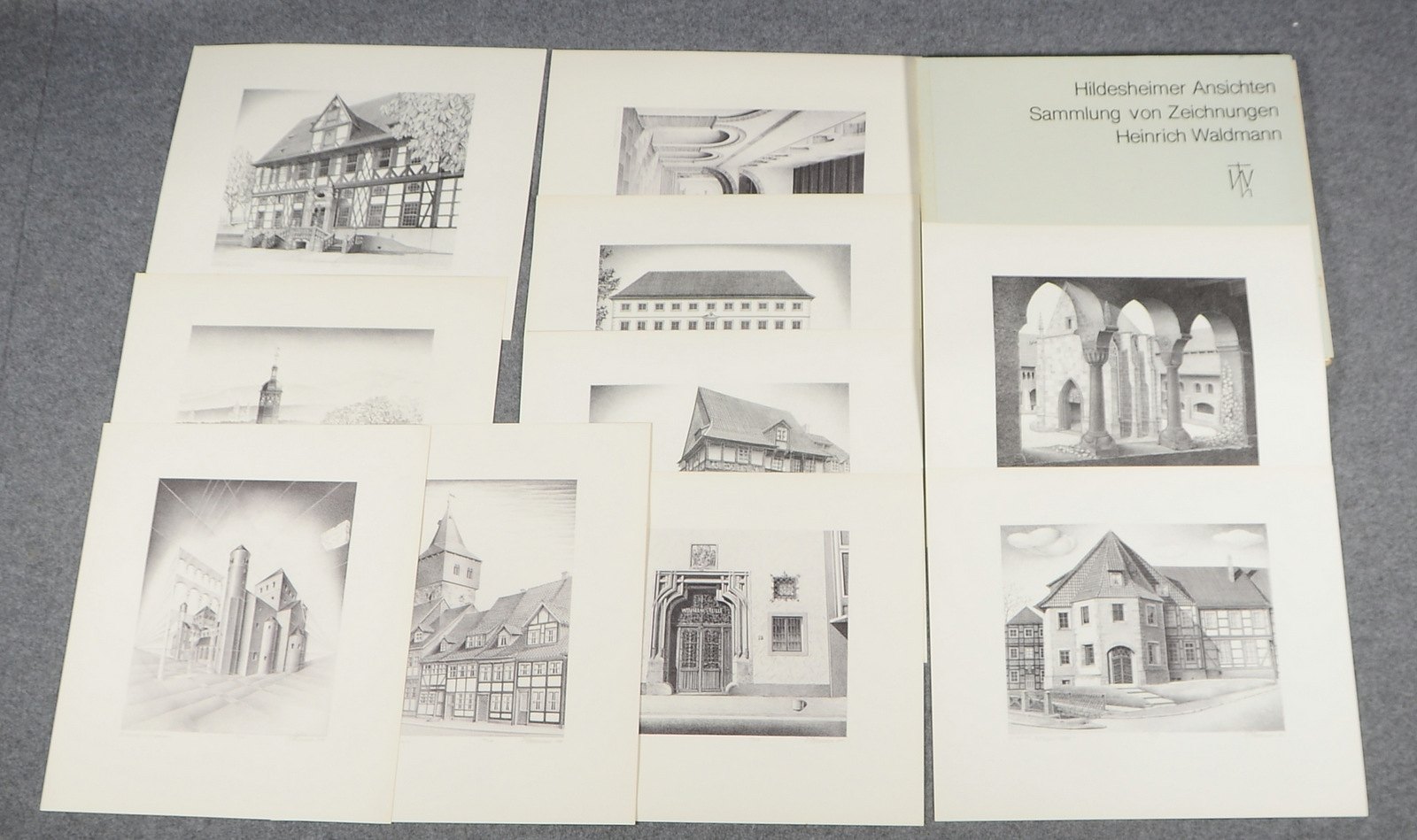 Waldmann, Heinrich, 'Hildesheimer Ansichten', 10 Lithografien, unsigniert