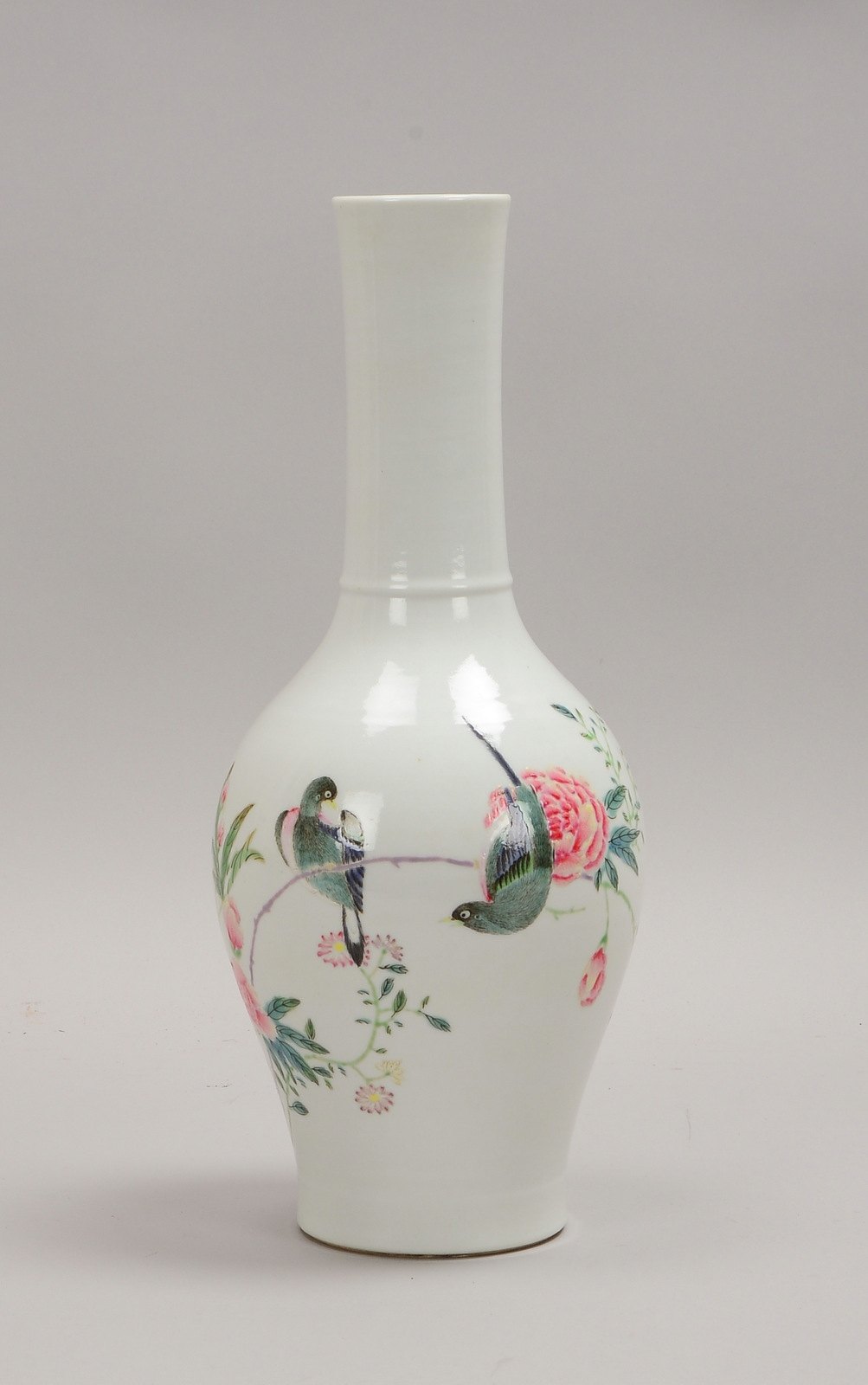 Porz.-Vase ('Sechs-Zeichen-Marke'/Doppelring), ovoider Korpus, mit Langhals