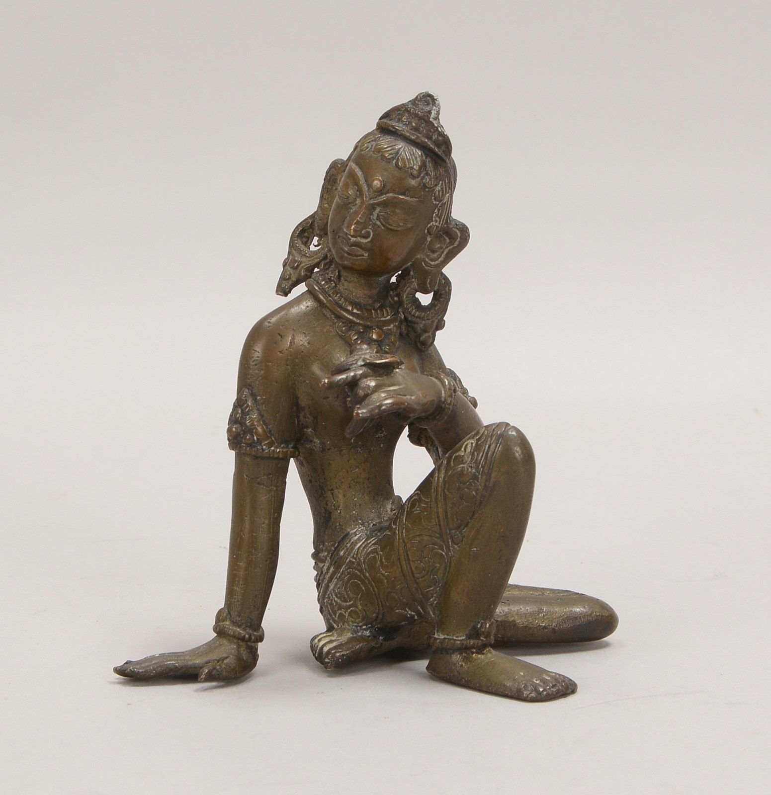 Bronzeskulptur (Indien), 'Tänzerin'; Höhe 13 cm