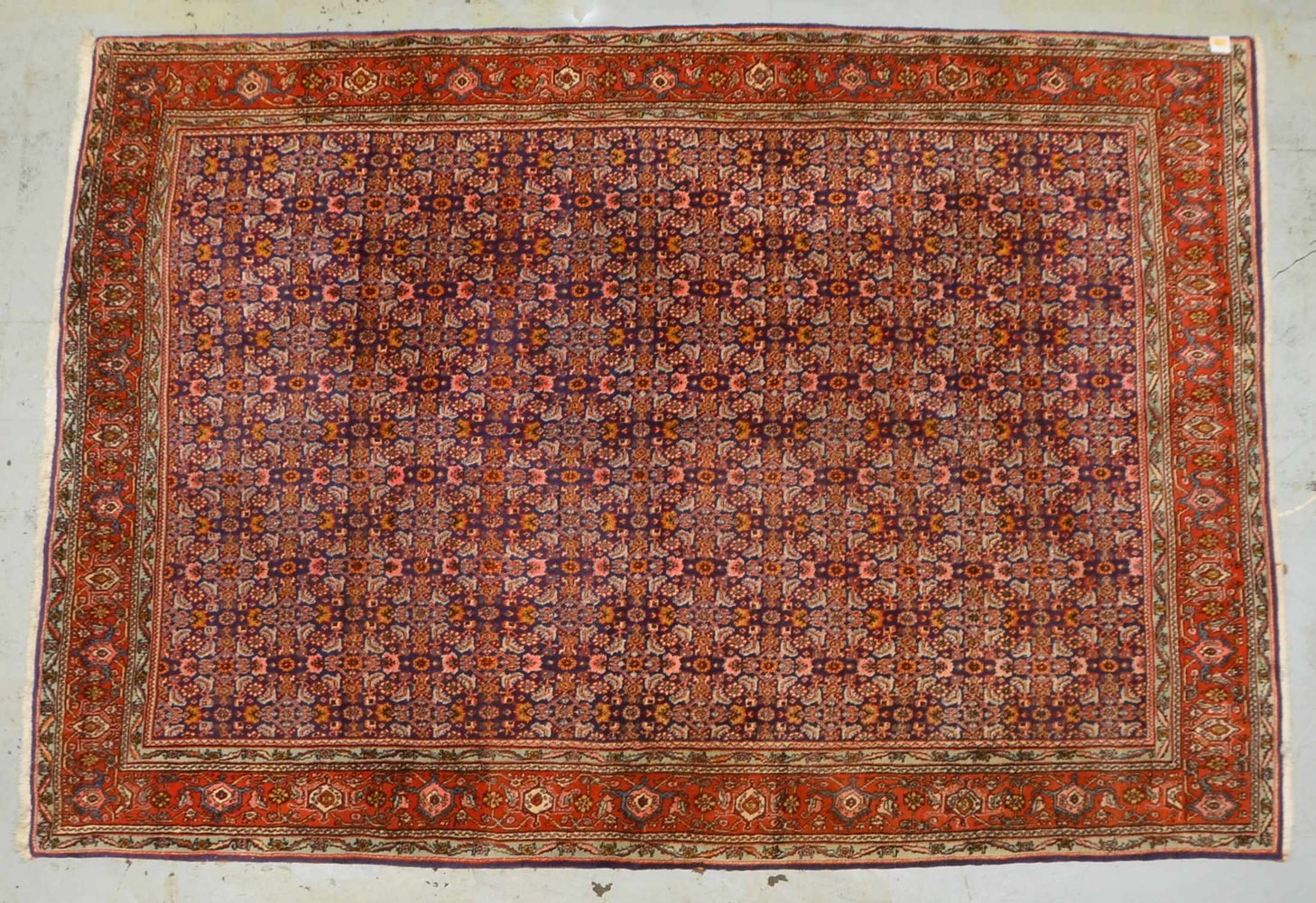 Bidjar-Orientteppich, mittelfeine Knüpfung, Flor in gutem Zustand; Maße 300 x 210 cm