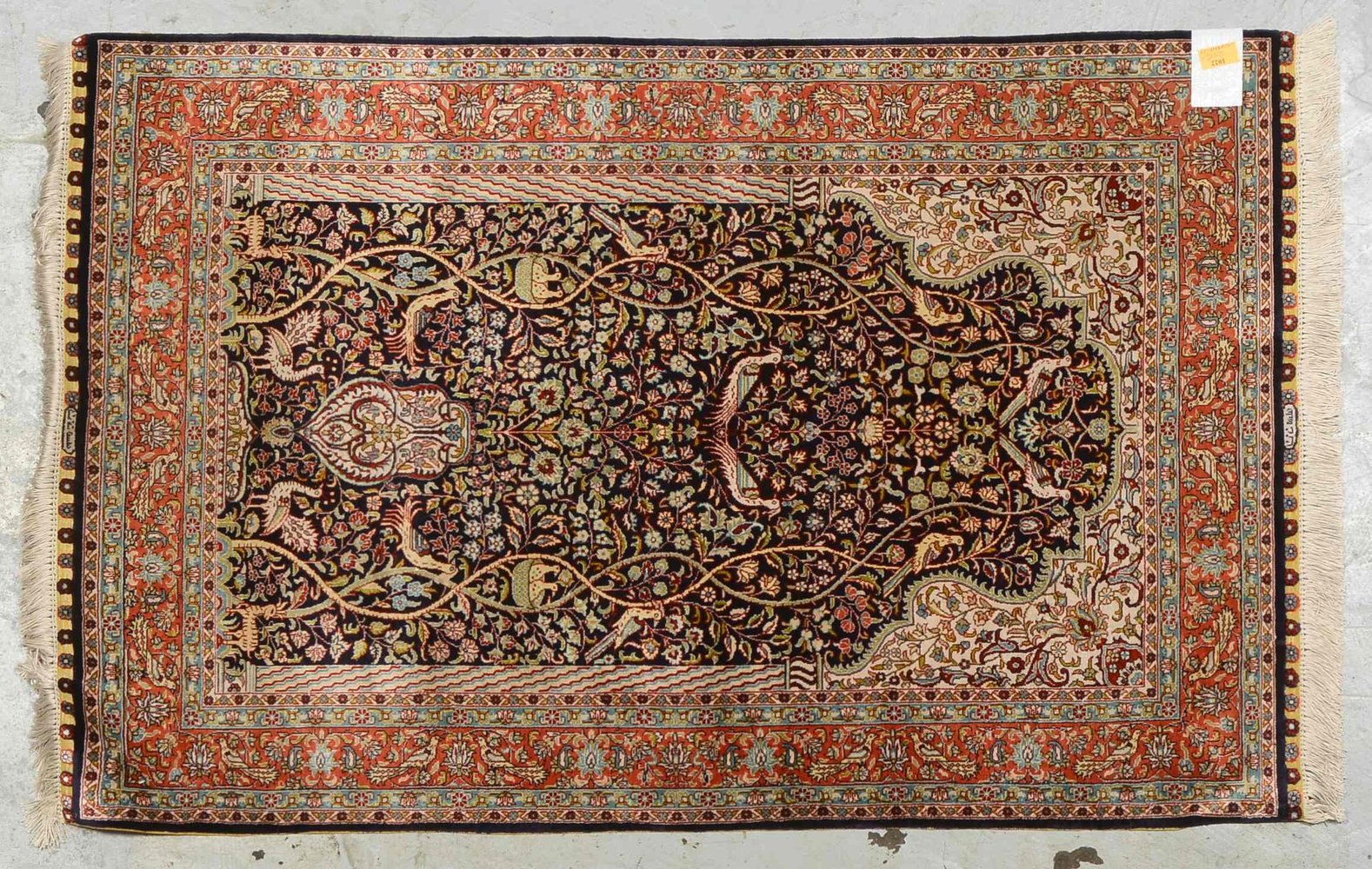 Hereke, Seide auf Seide, sehr feine Kn., über 800.000 Kn./qm, sign., gleichm. Flor
