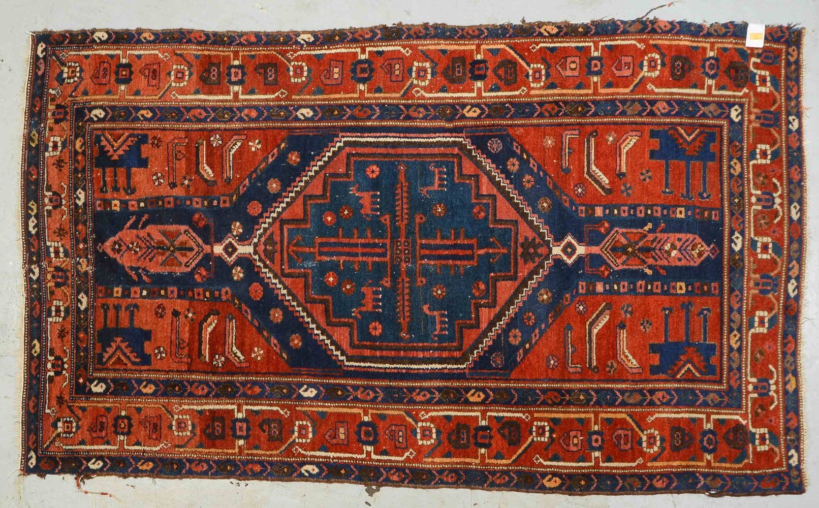 Zanjan-Orientteppich, gleichm. Flor - insges. guter Zust.; Maße 232 x 133 cm (restaur.)